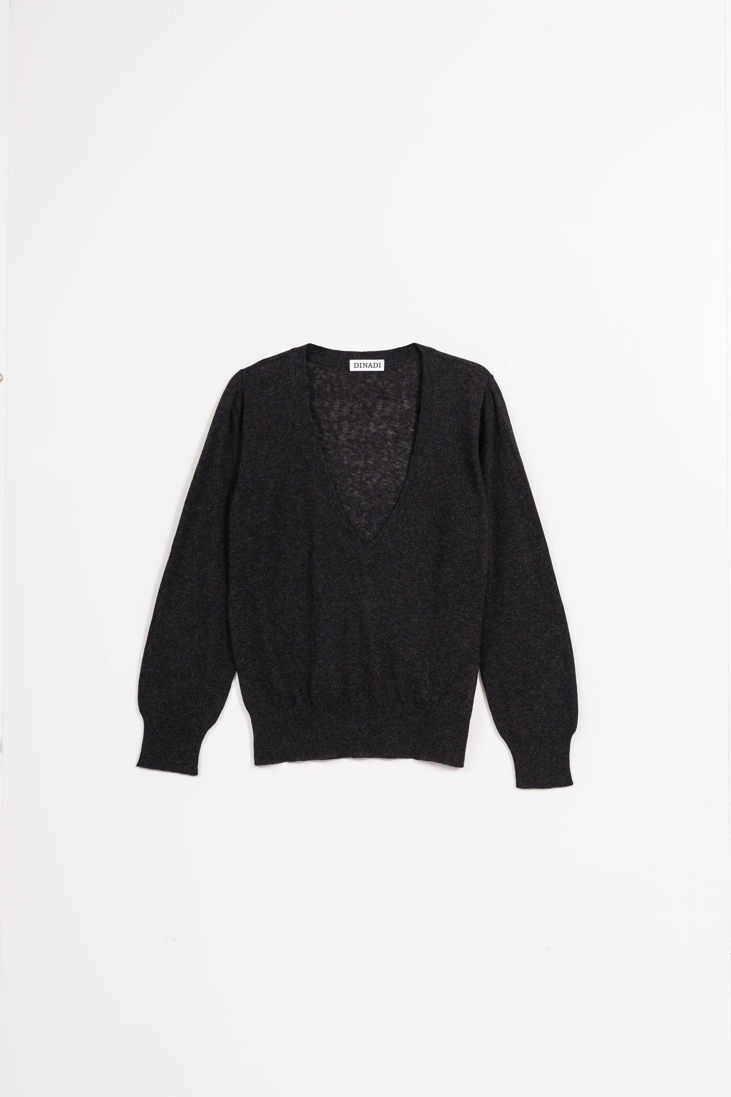 MERINO Deep V-Neck Sweater - Onyx Grey