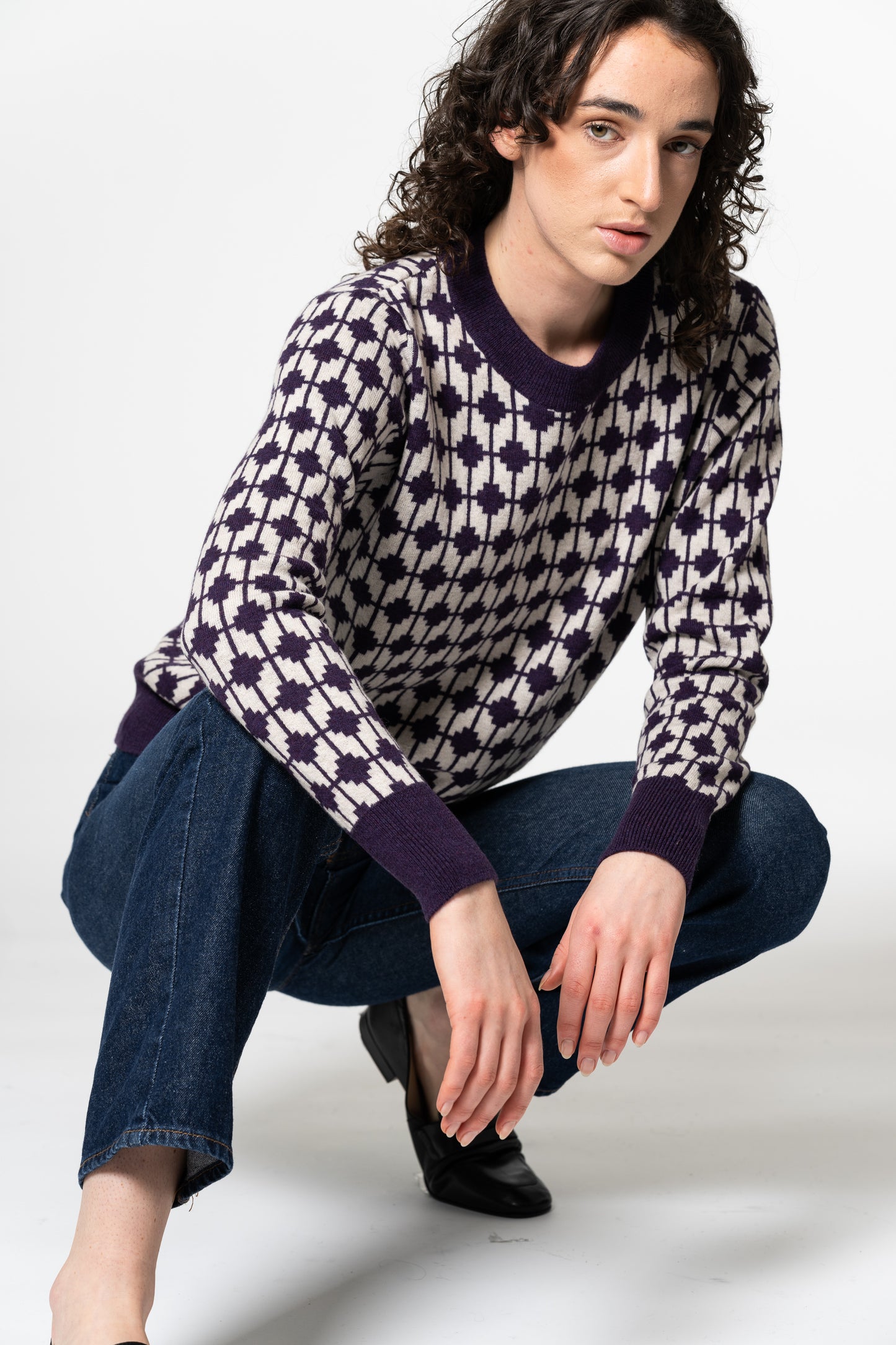 MERINO Dhaka Sweater - Plum Purple