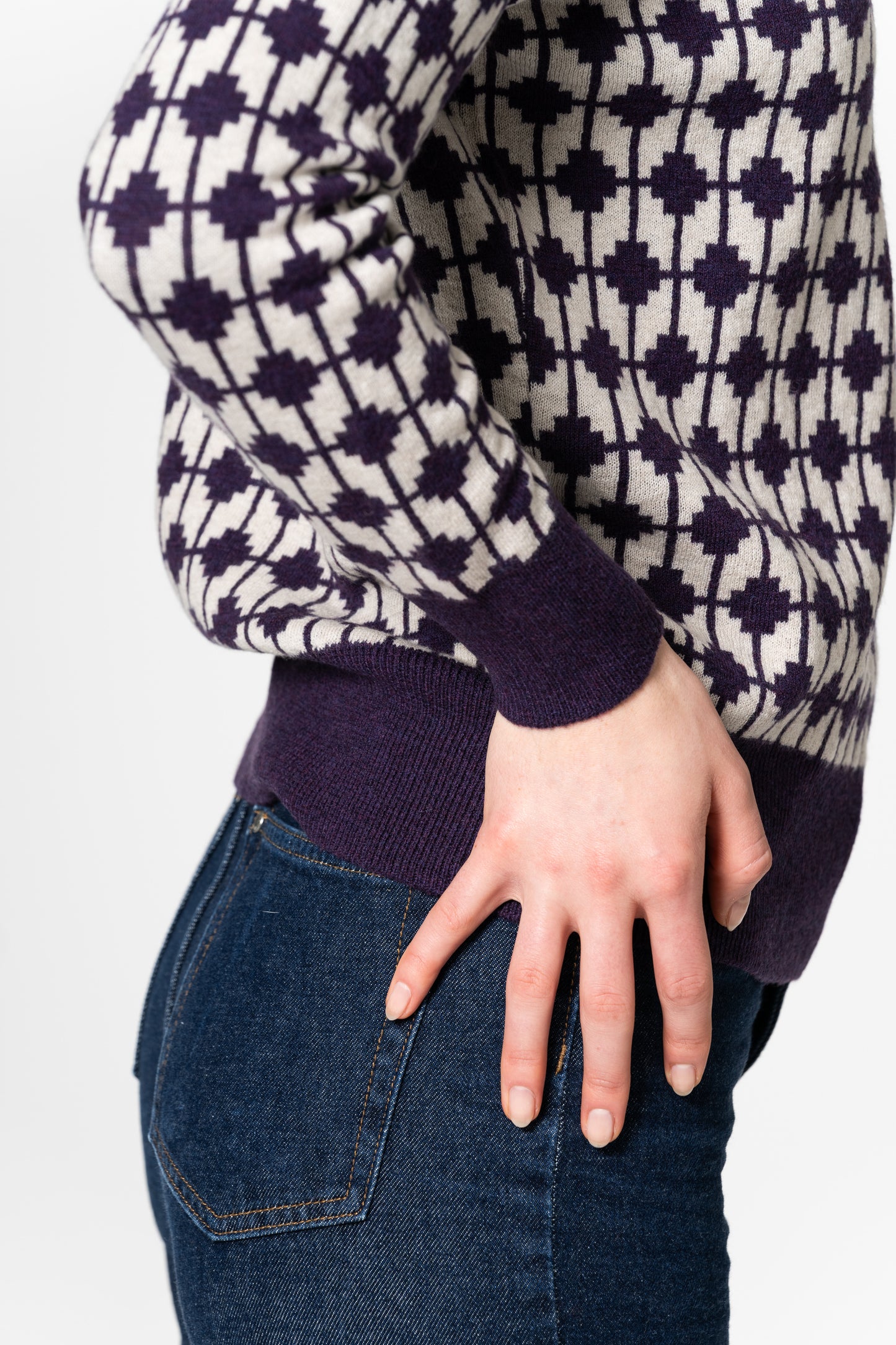 MERINO Dhaka Sweater - Plum Purple