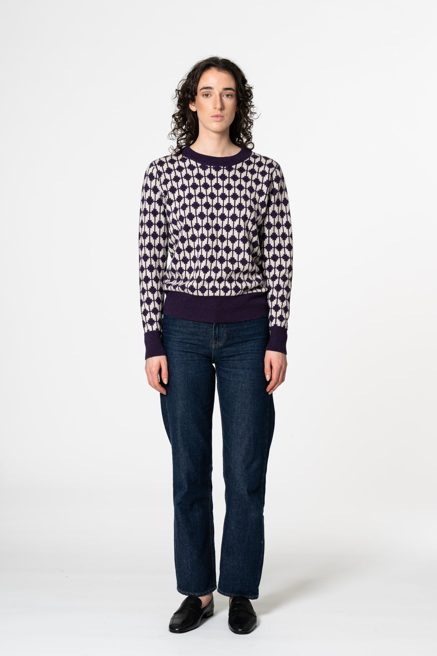 MERINO Dhaka Sweater - Plum Purple