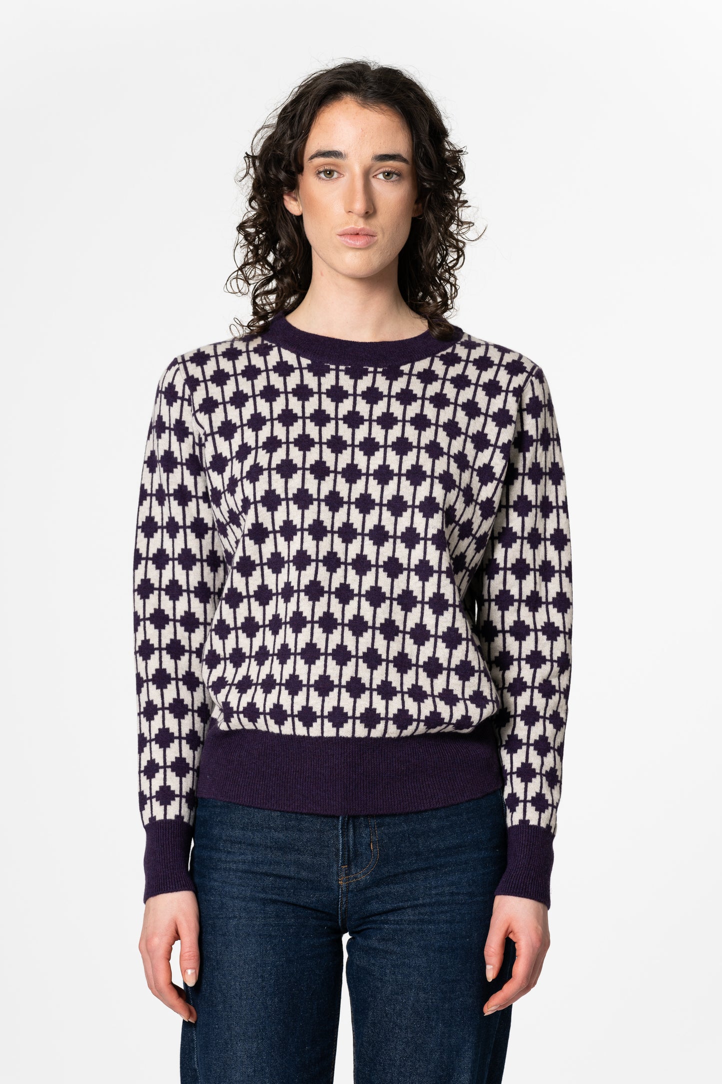 MERINO Dhaka Sweater - Plum Purple