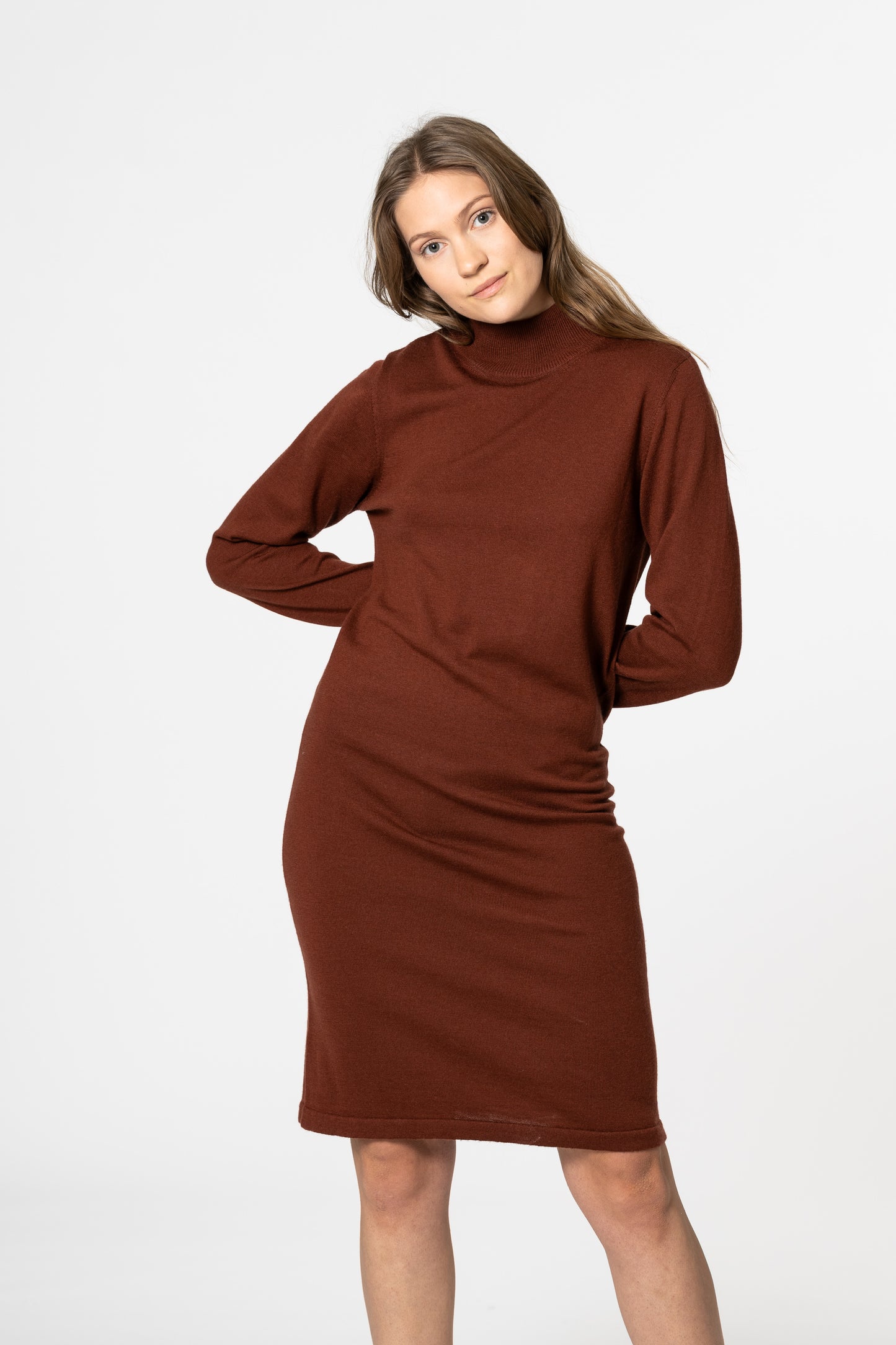 MERINO Dress - Rust Red