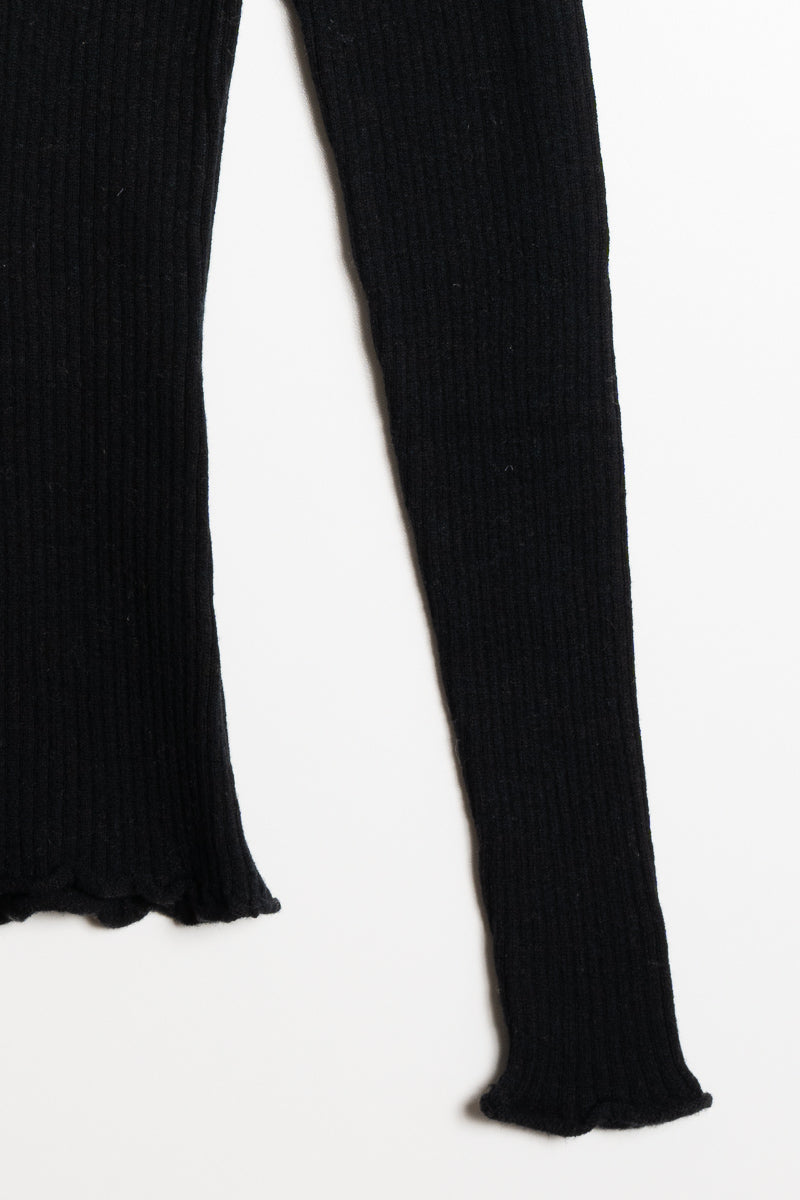 MERINO Fitted Rib Sweater - Black