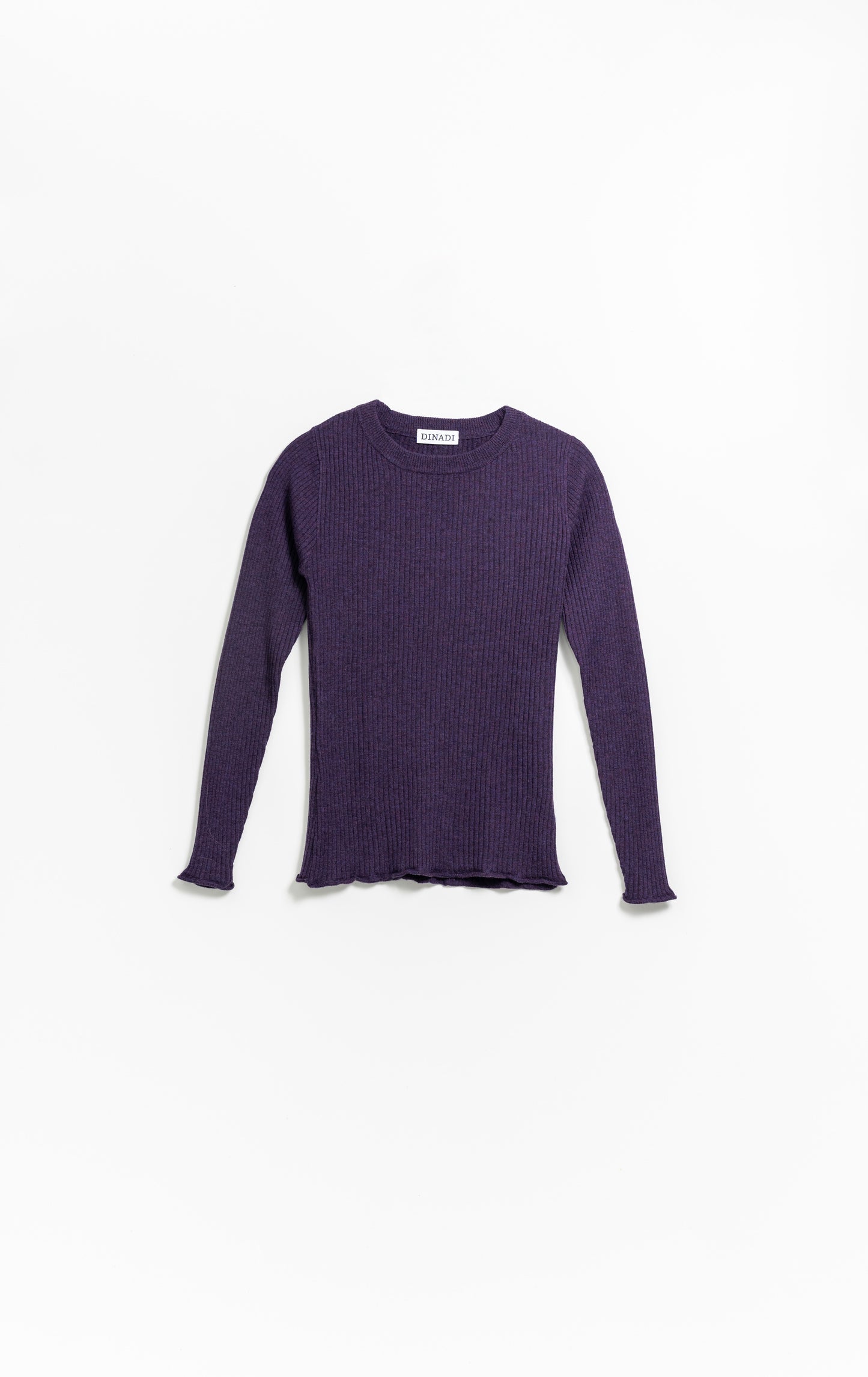 MERINO Fitted Rib Sweater - Plum Purple