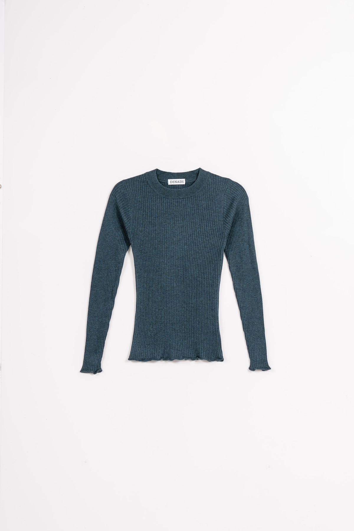 MERINO Fitted Rib Sweater - Peacock Green