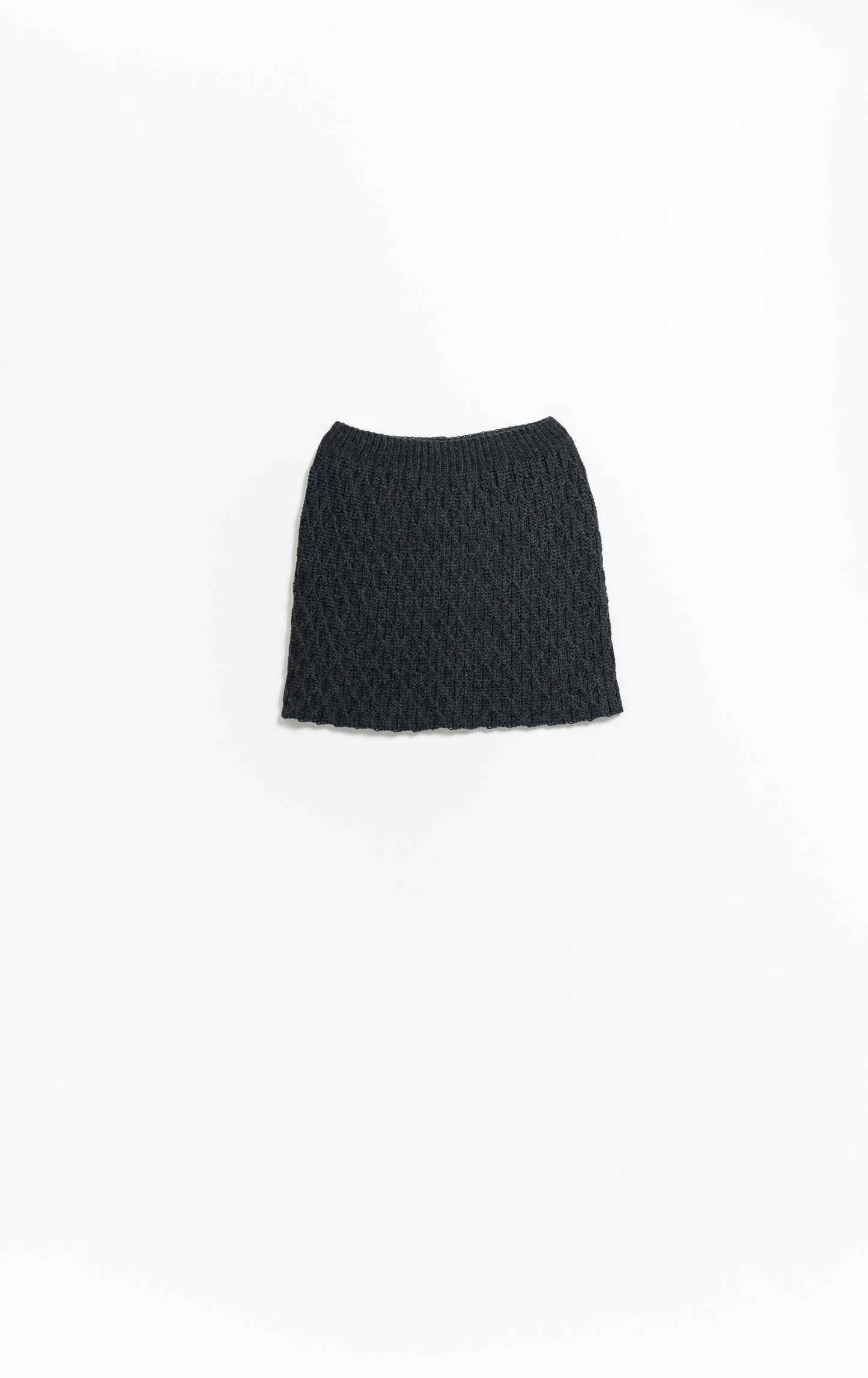 MERINO Handcrochet Skirt - Onyx Grey