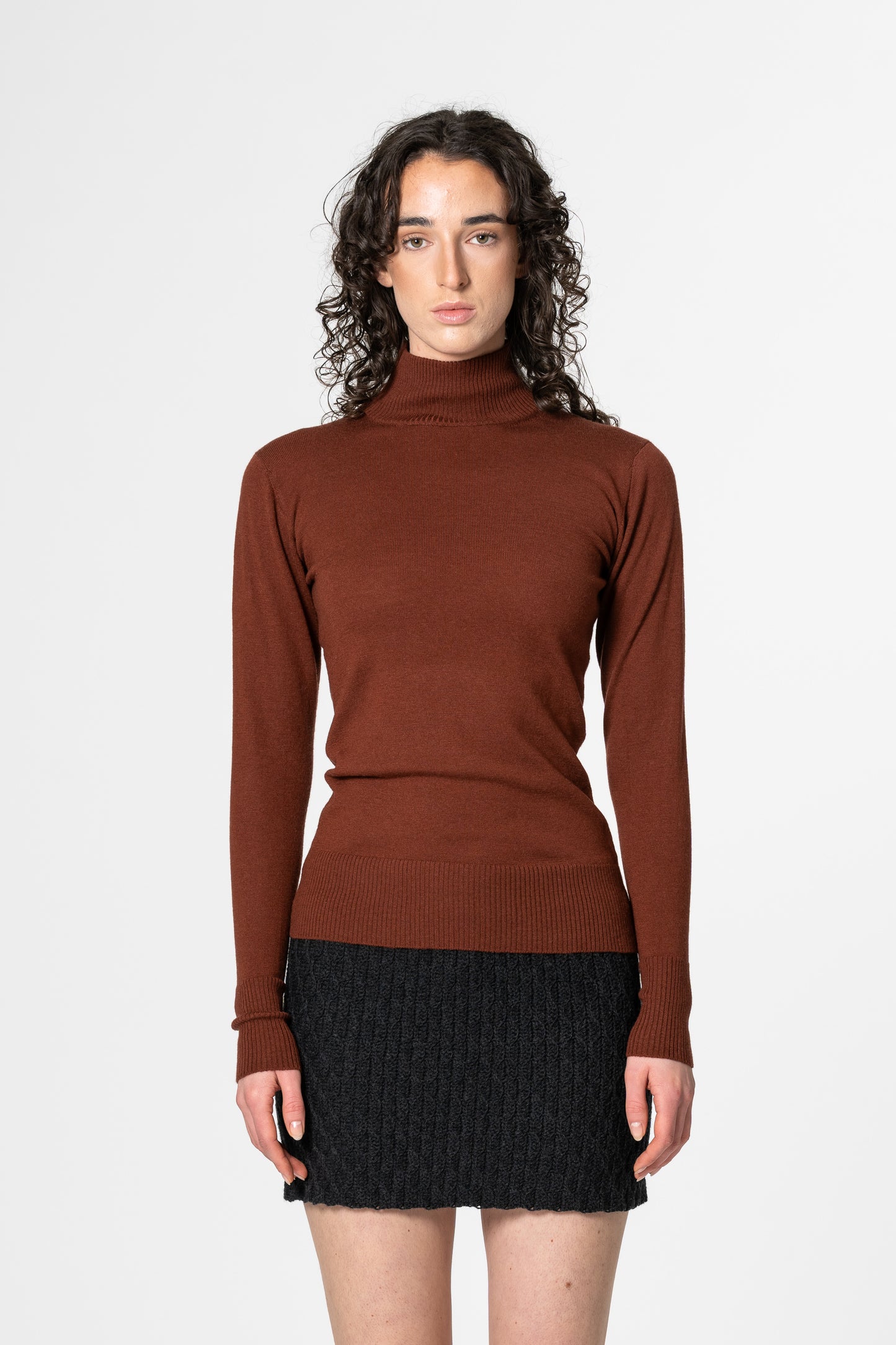 MERINO Turtleneck - Rust Red