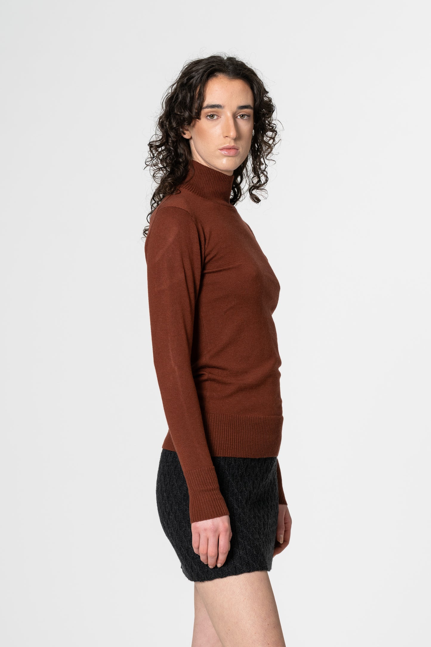 MERINO Turtleneck - Rust Red