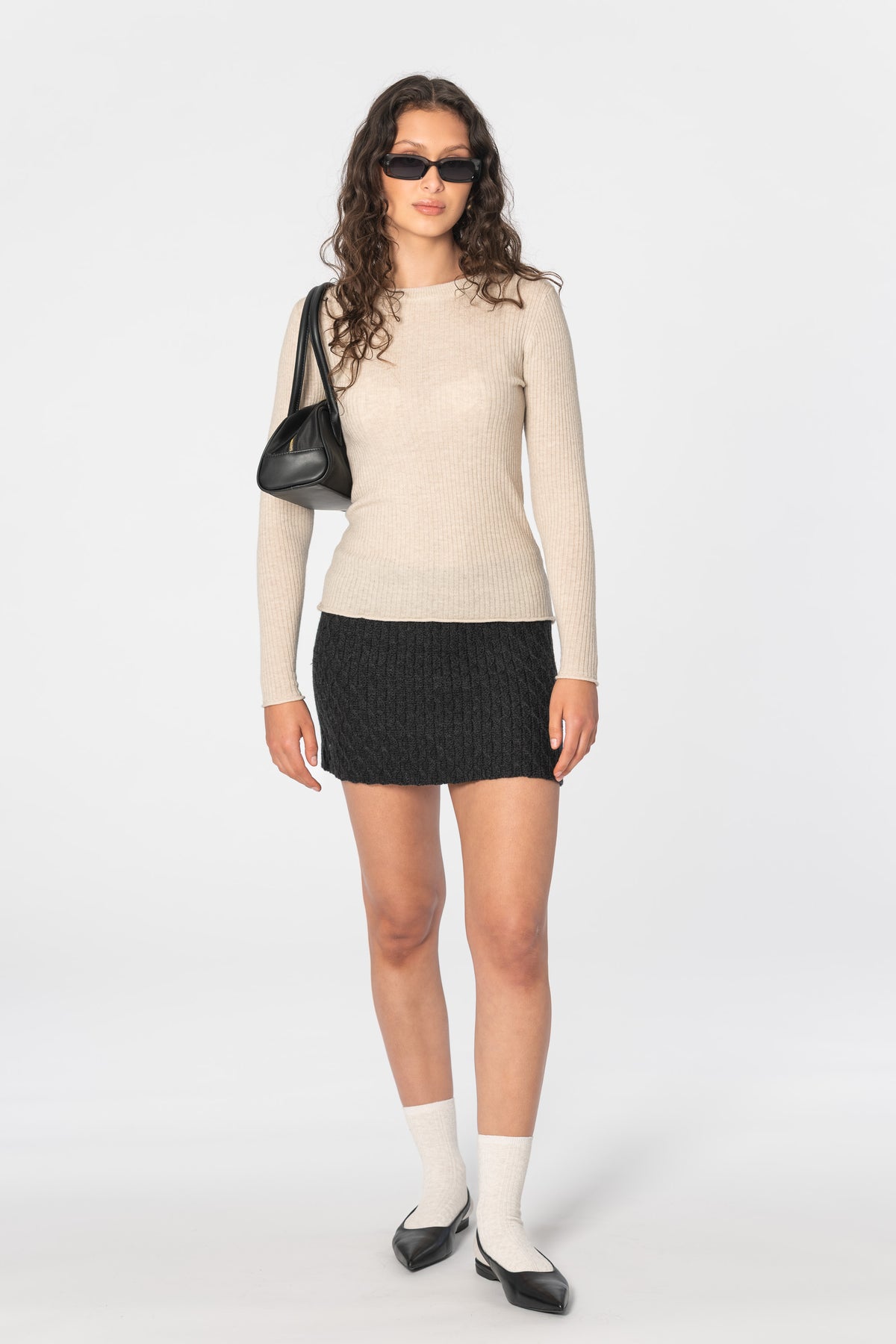 MERINO Handcrochet Skirt - Onyx Grey