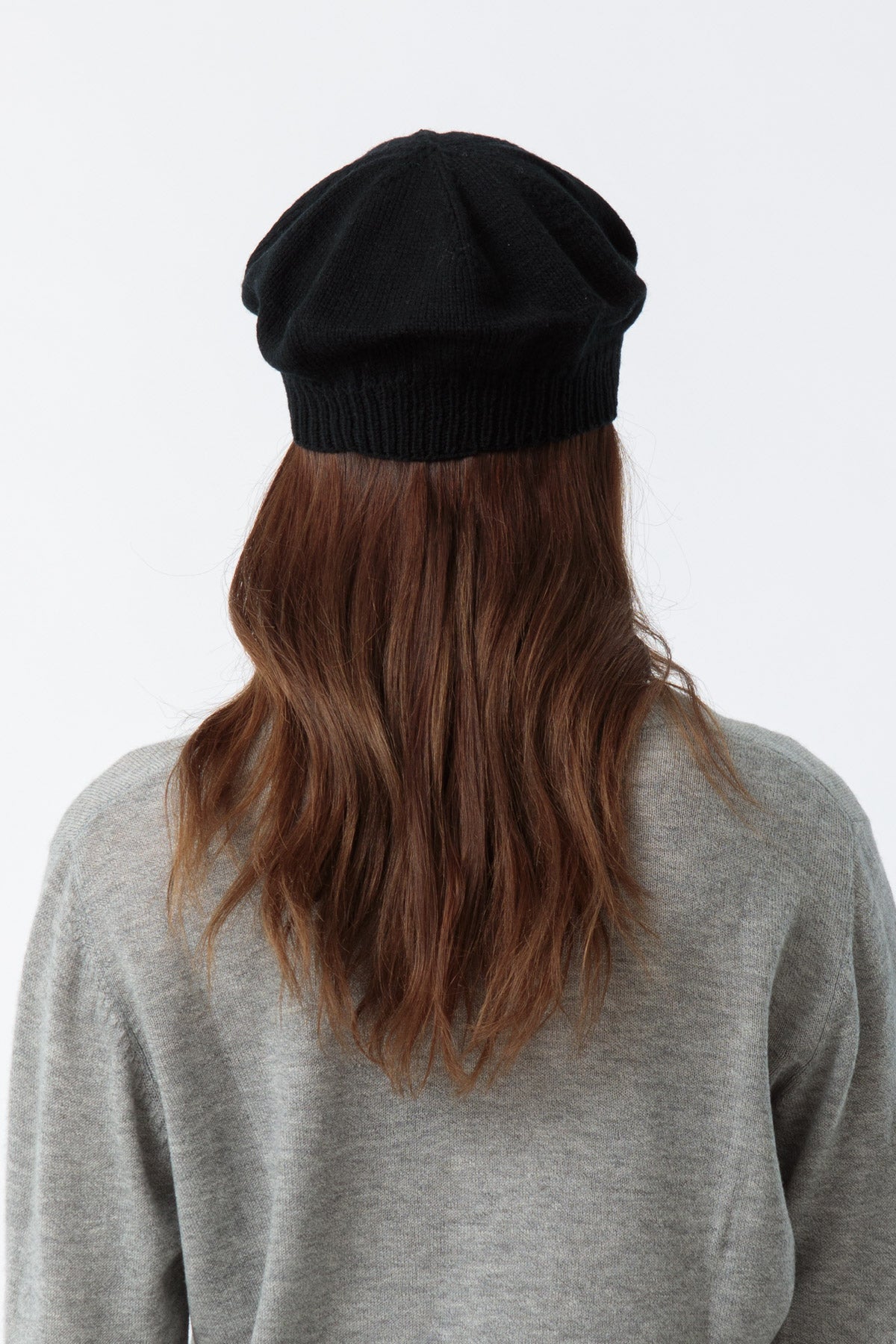 MERINO Handknit Beret - Black