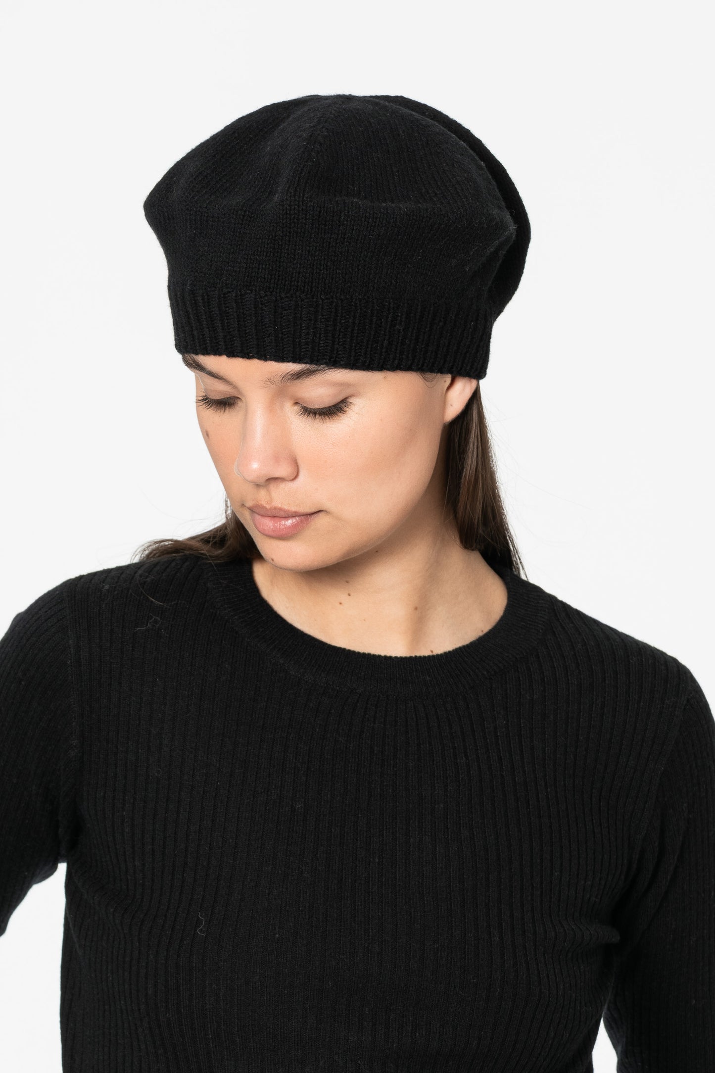 MERINO Handknit Beret - Black