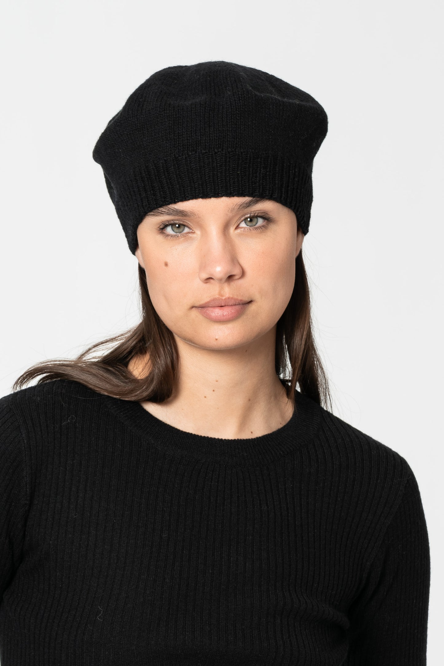 MERINO Handknit Beret - Black