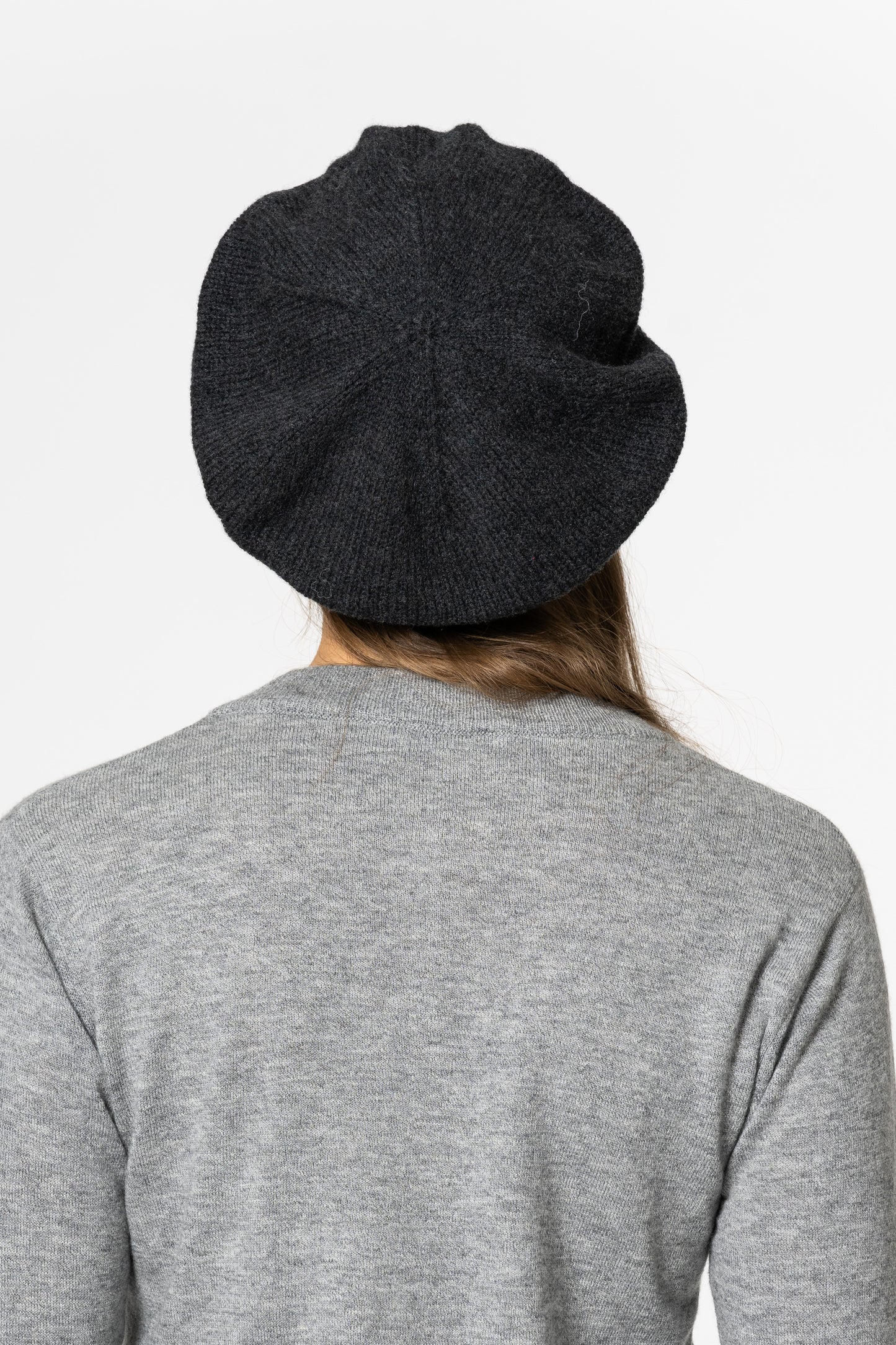 MERINO Handknit Beret - Onyx Grey