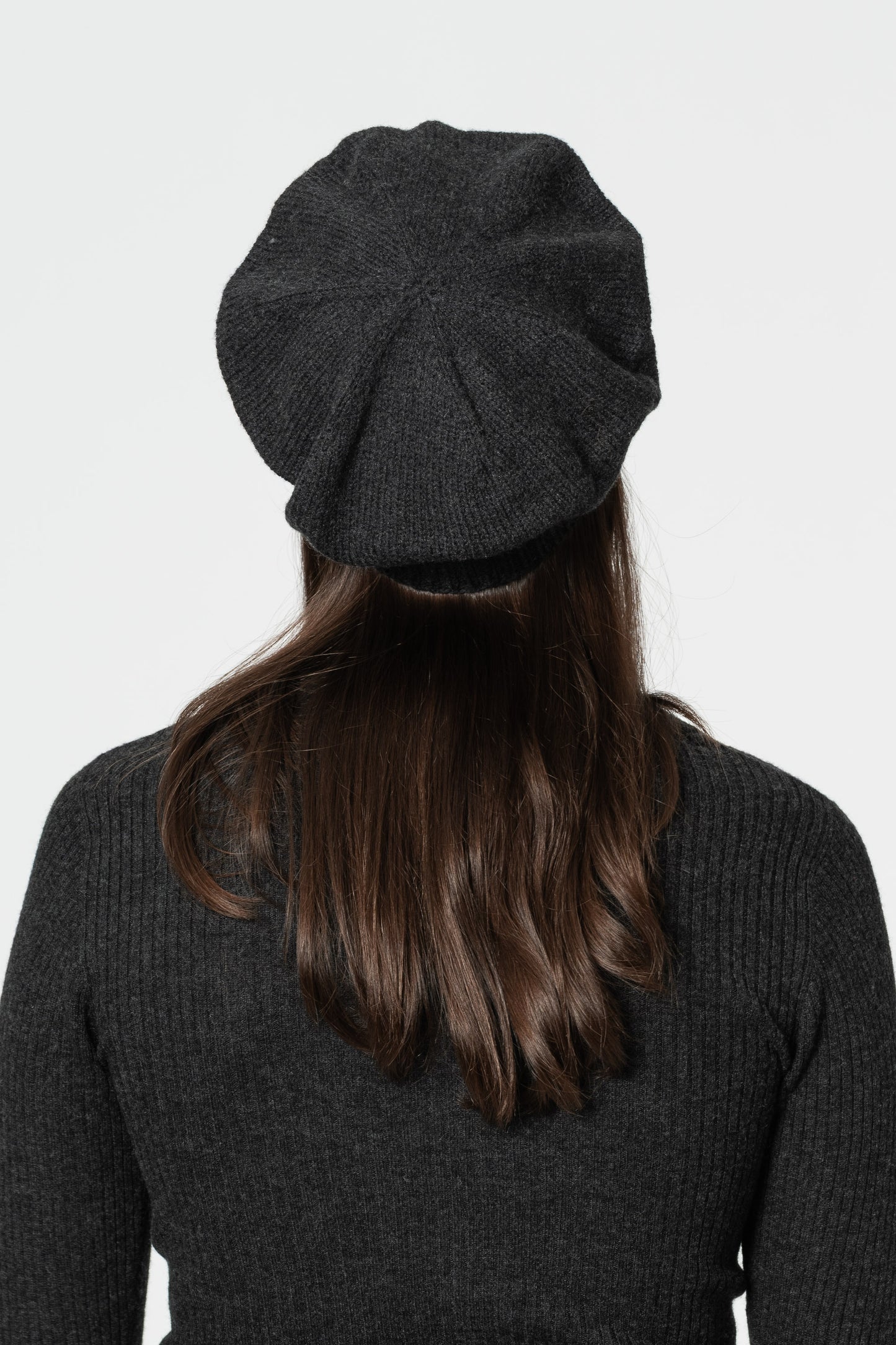 MERINO Handknit Beret - Onyx Grey