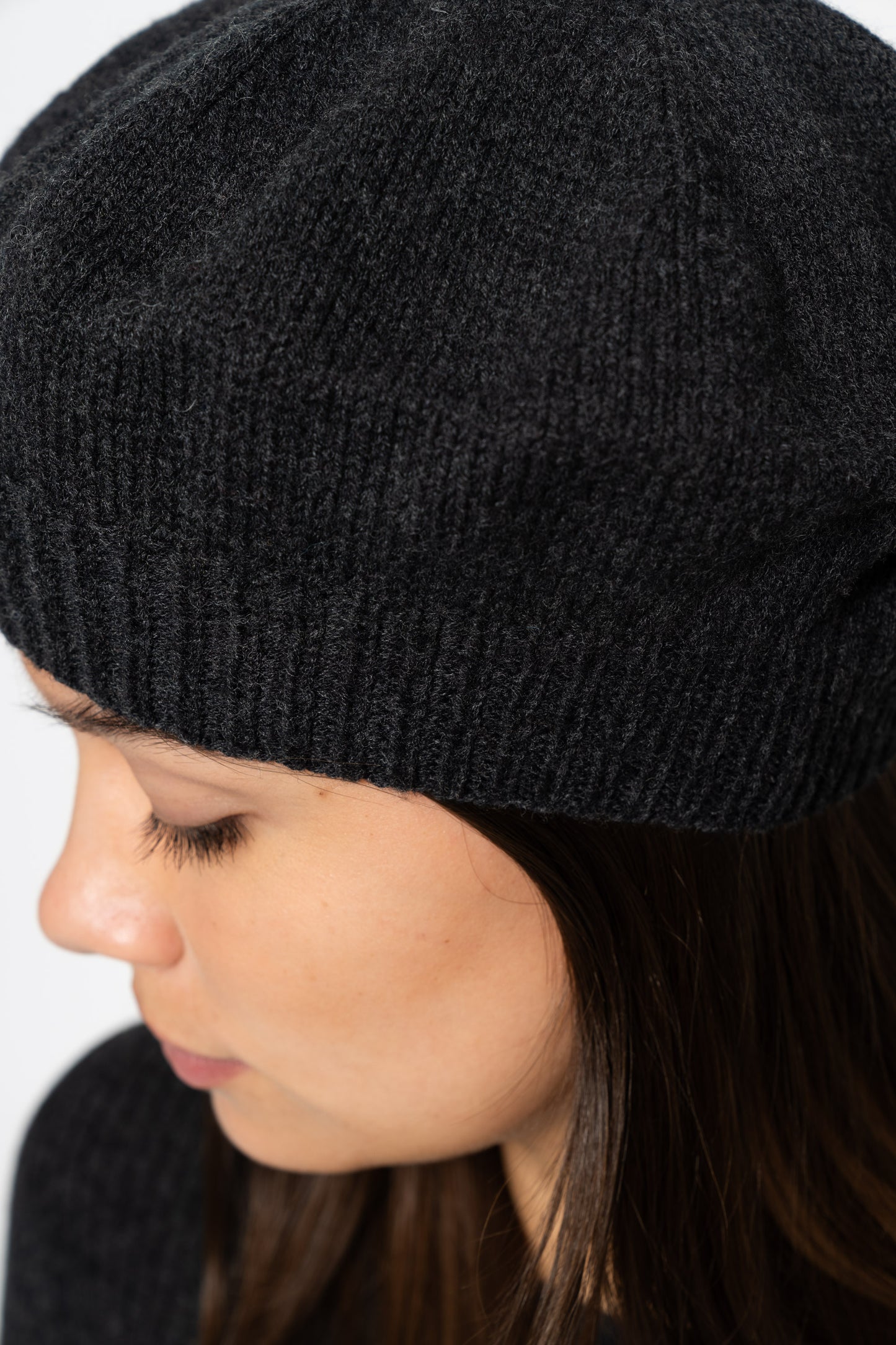 MERINO Handknit Beret - Onyx Grey