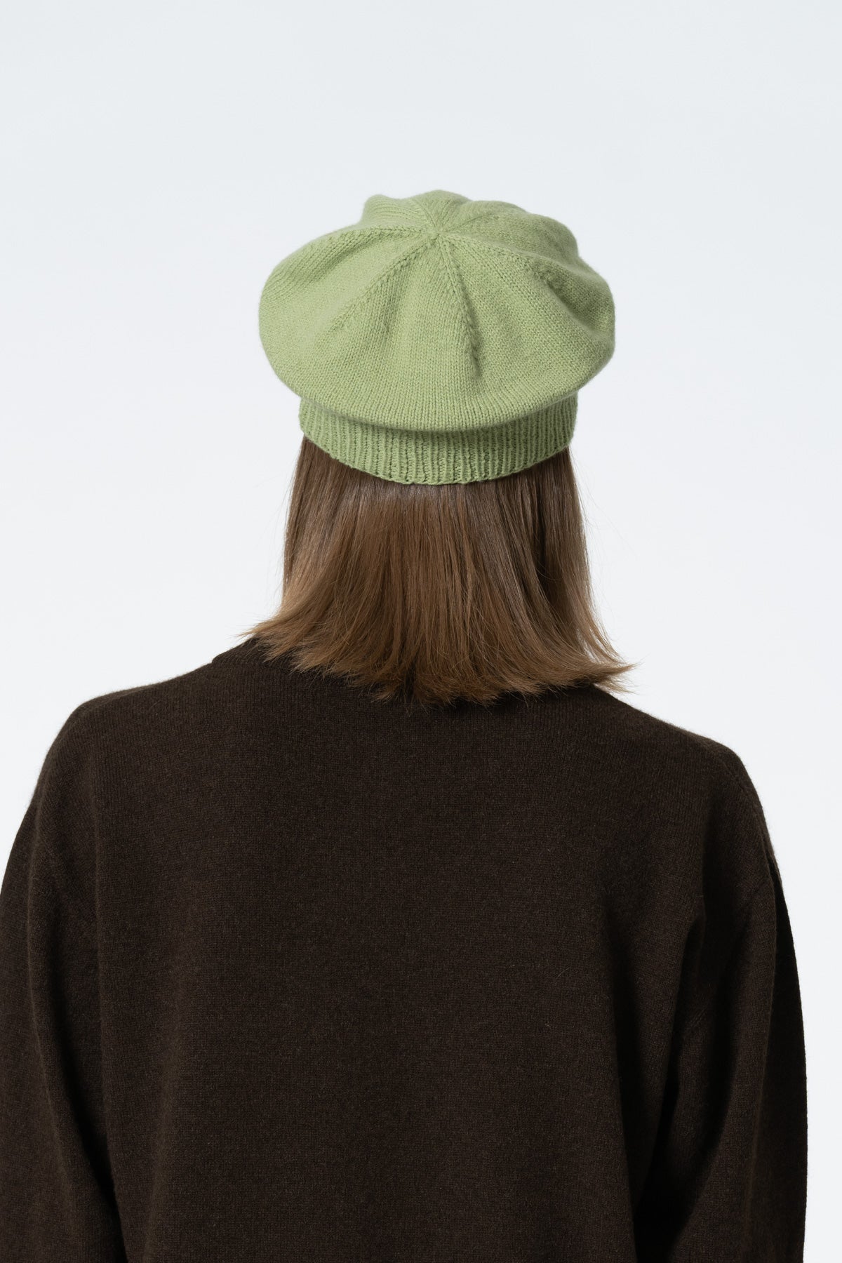 MERINO Handknit Beret - Pistachio Green