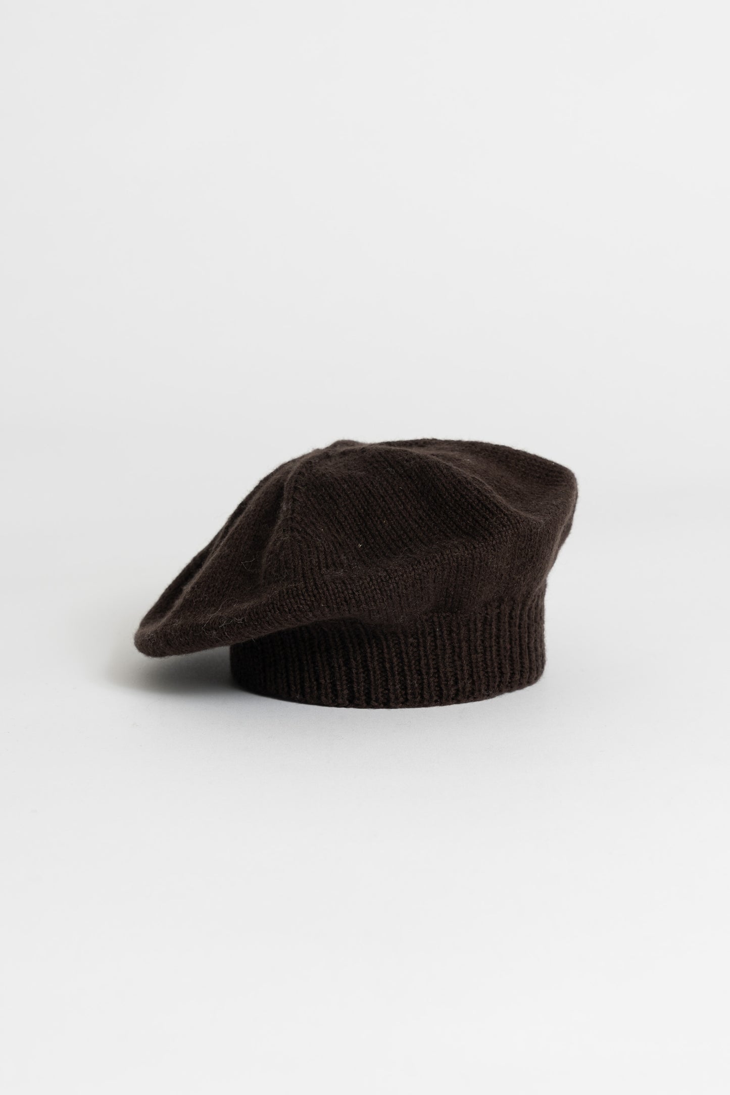 MERINO Handknit Beret - Espresso Brown