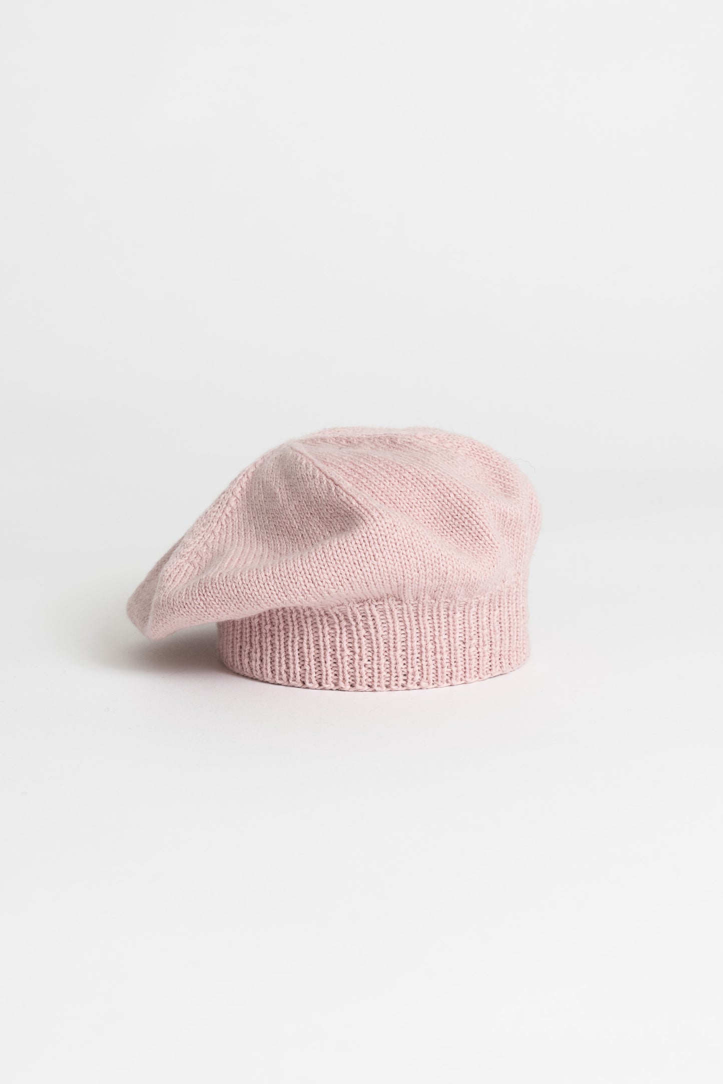 MERINO Handknit Beret - Soft Pink