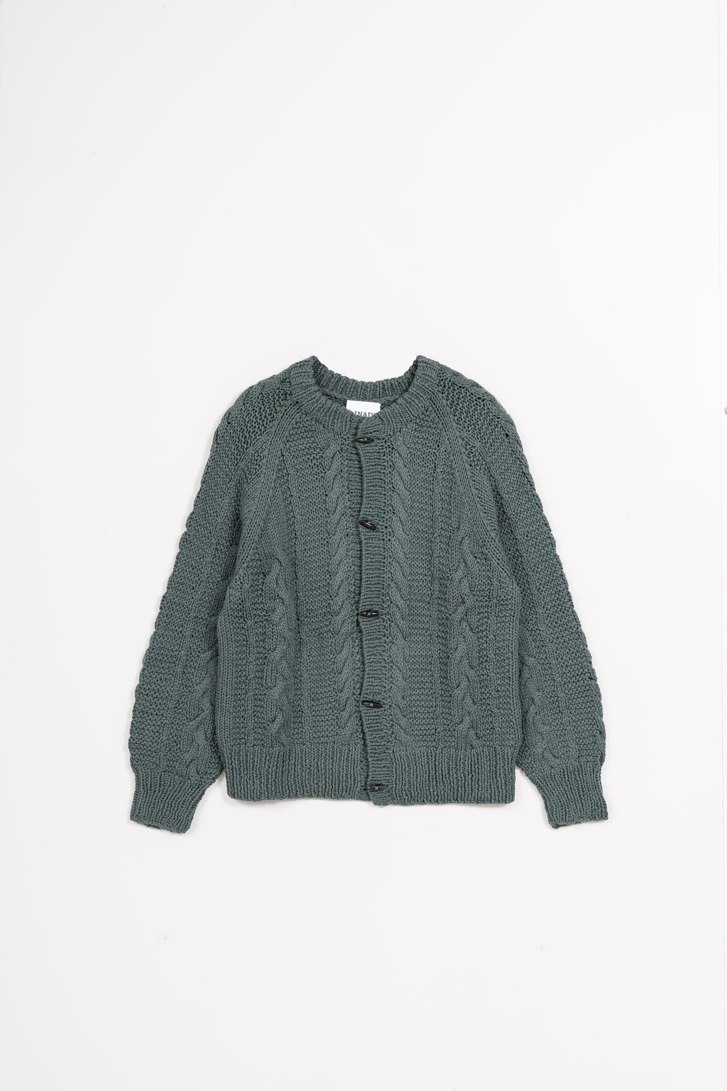 MERINO Handknit Cable Cardigan - Sage Green