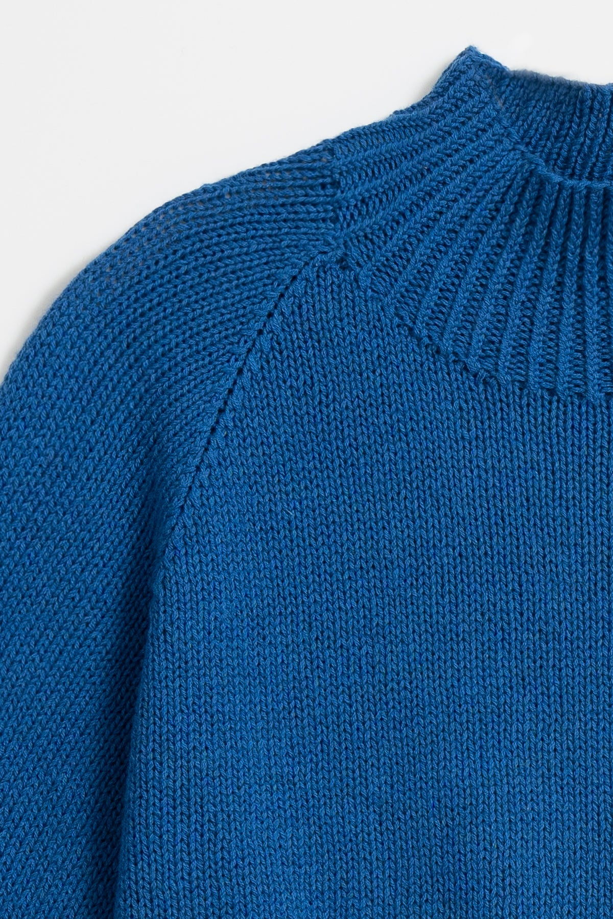 MERINO Handknit Cropped Sweater - Ocean Blue