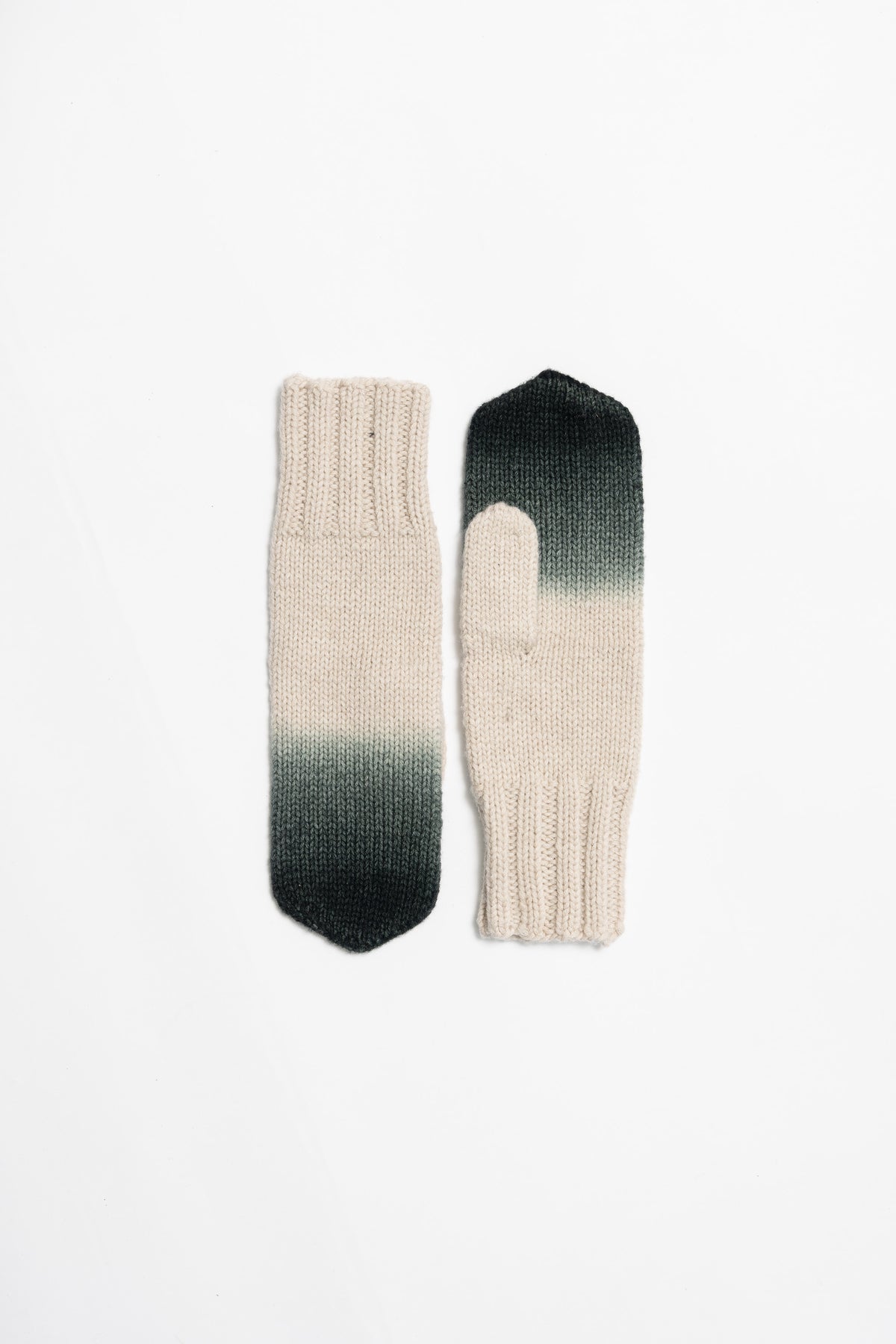 MERINO Handknit Fade Mittens - Peacock Green