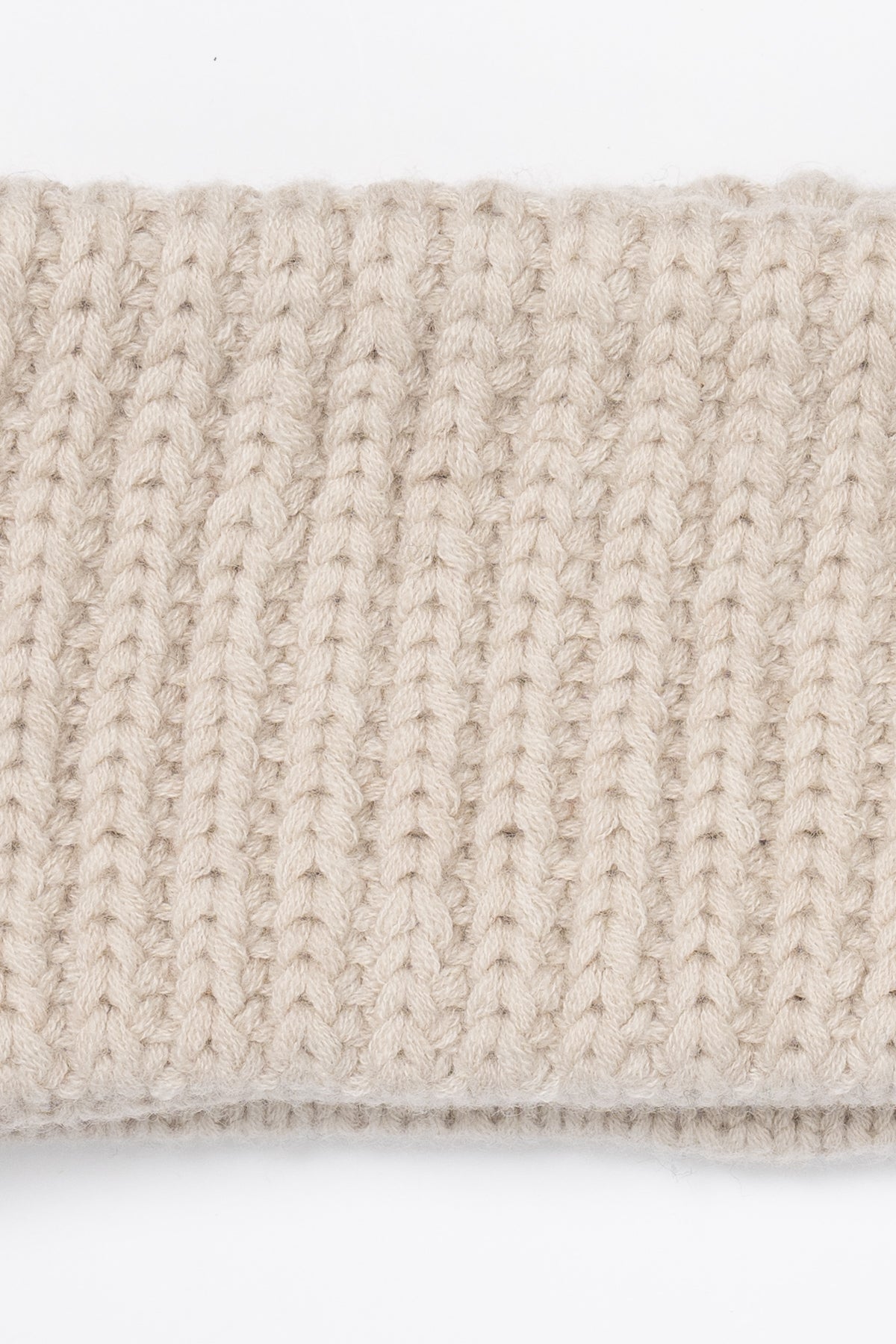 MERINO Handknit Headband - Almond White