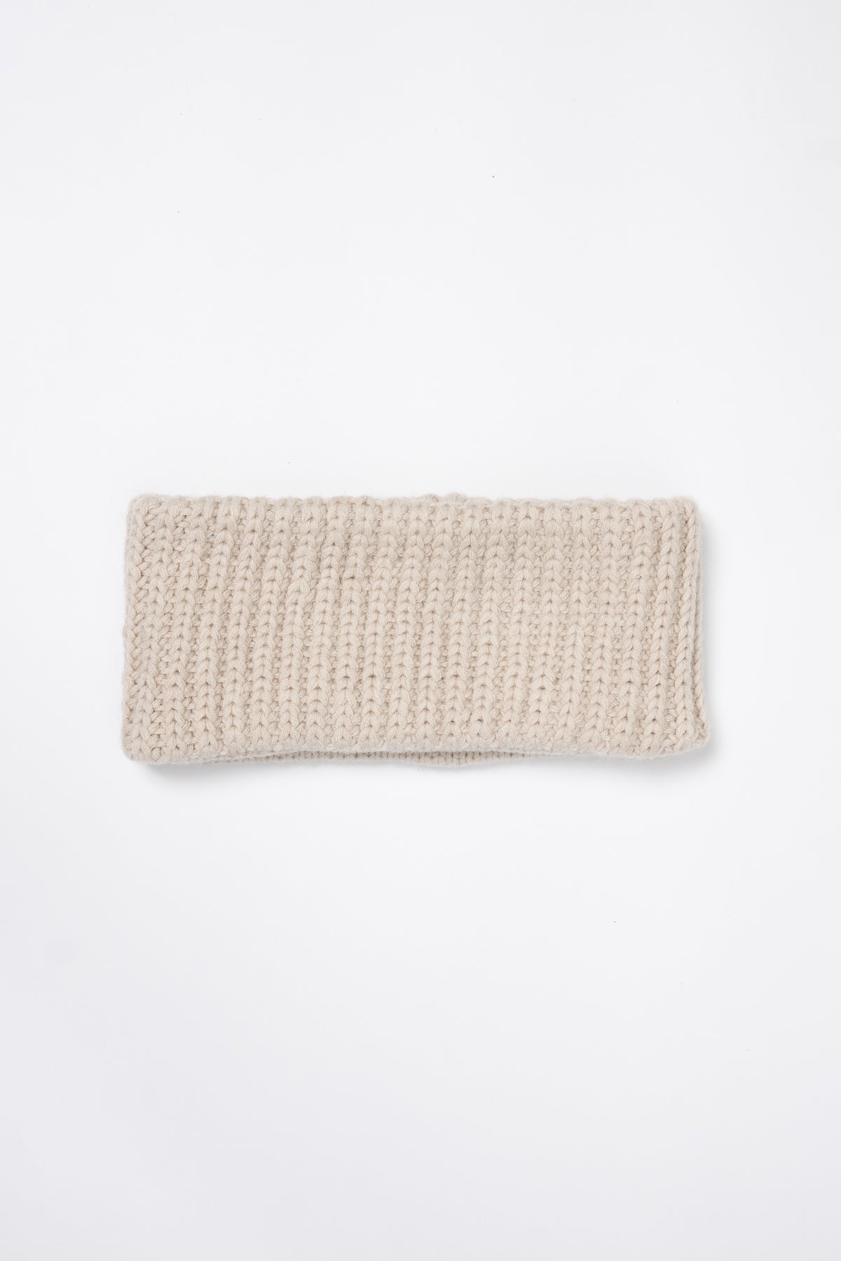 MERINO Handknit Headband - Almond White