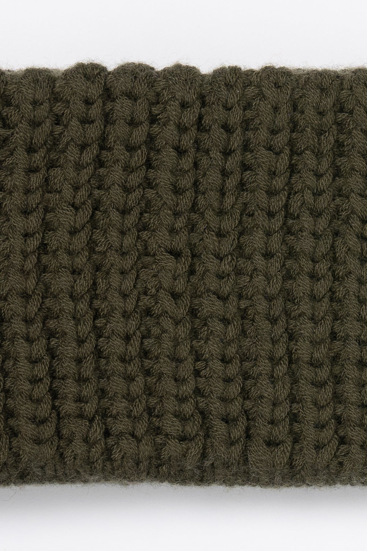 MERINO Handknit Headband - Olive Green