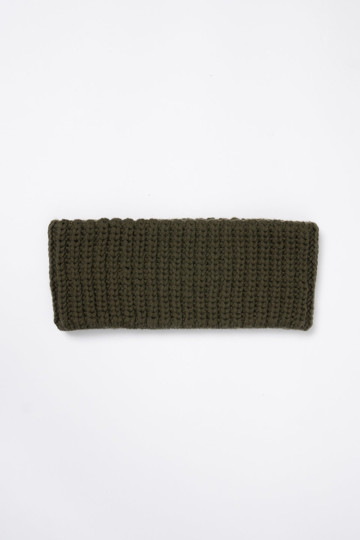 MERINO Handknit Headband - Olive Green