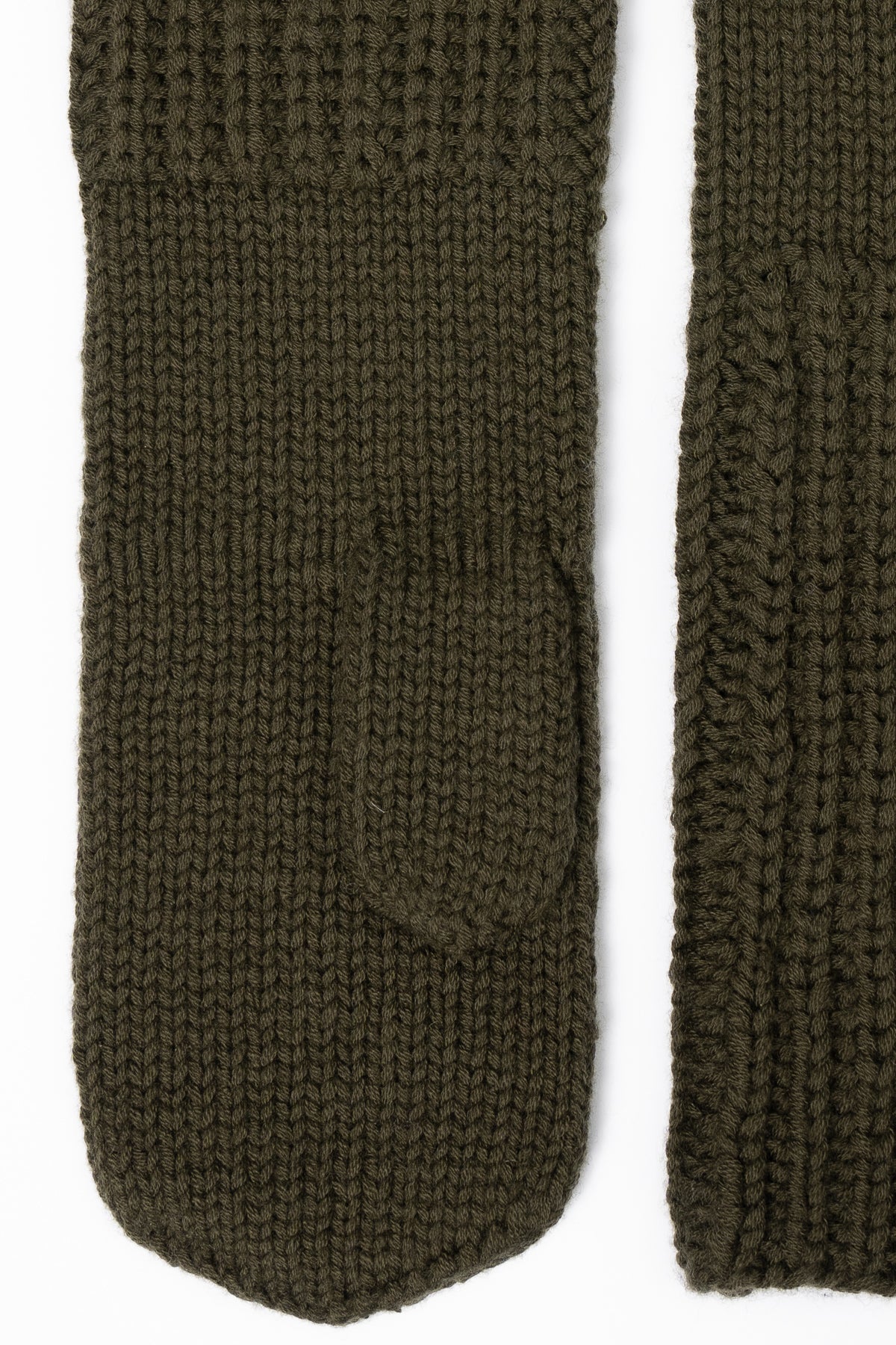 MERINO Handknit Long Mittens - Olive Green