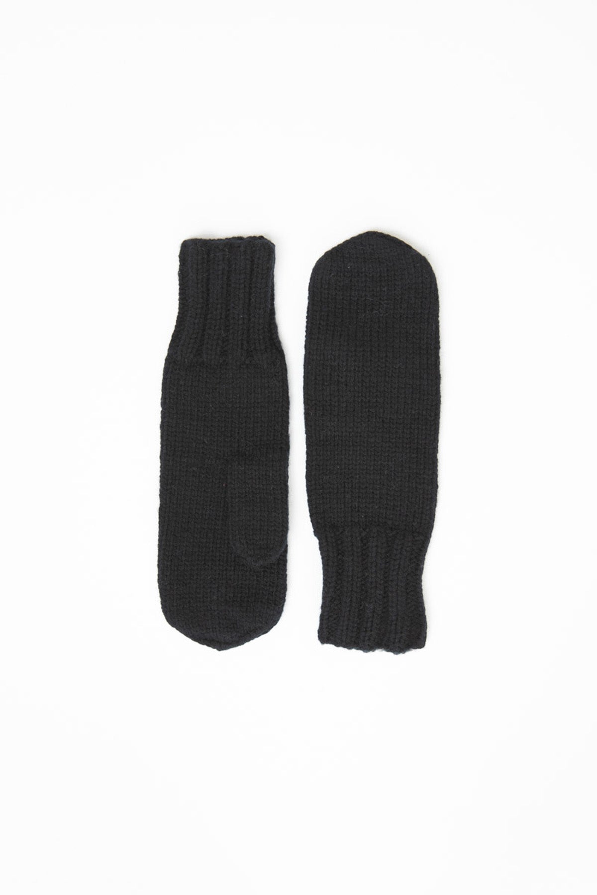 MERINO Handknit Mittens - Black