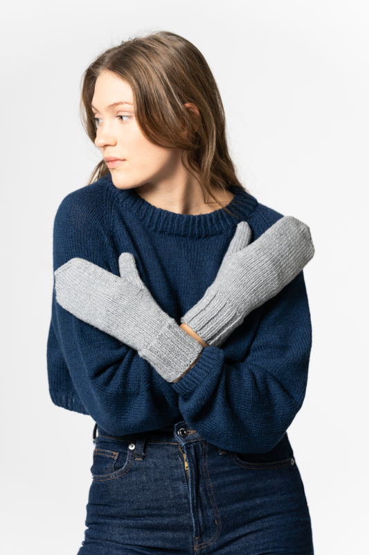 MERINO Handknit Mittens - Flint Grey