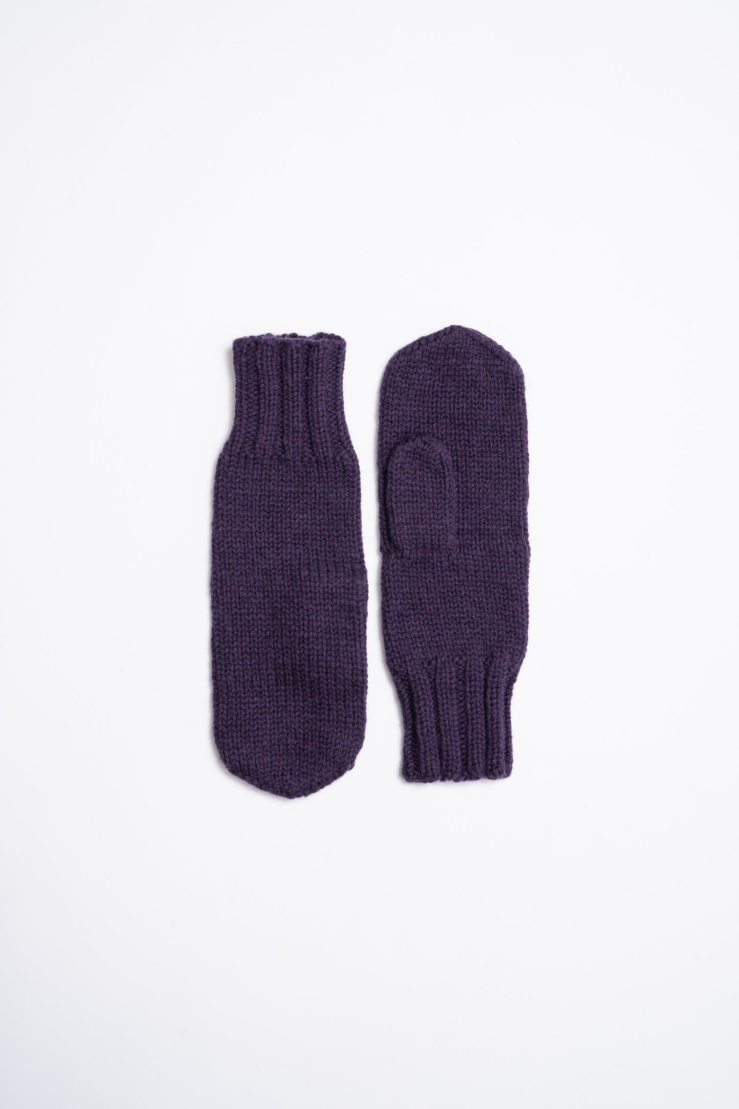 MERINO Handknit Mittens - Plum Purple