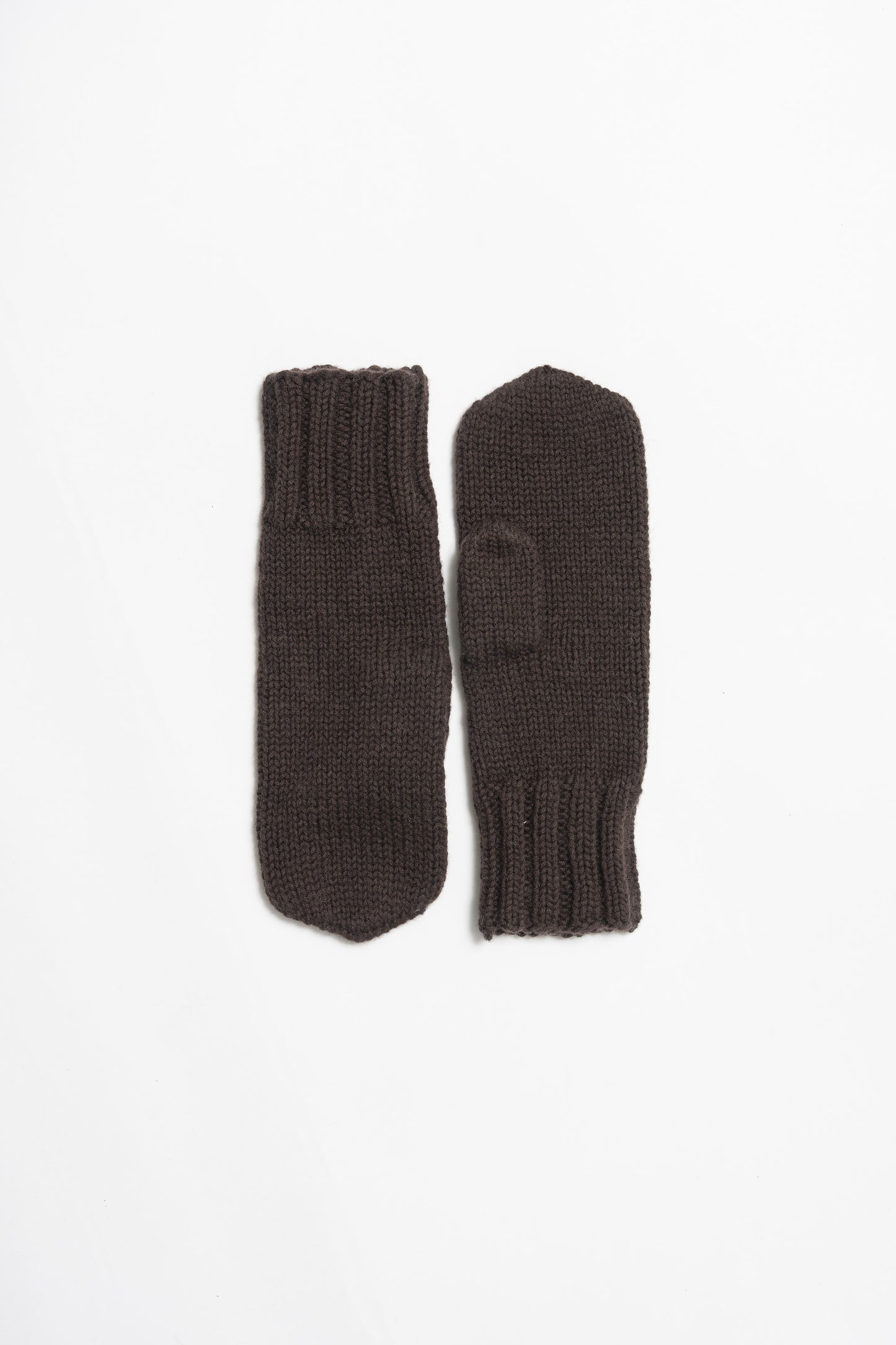 MERINO Handknit Mittens - Espresso Brown