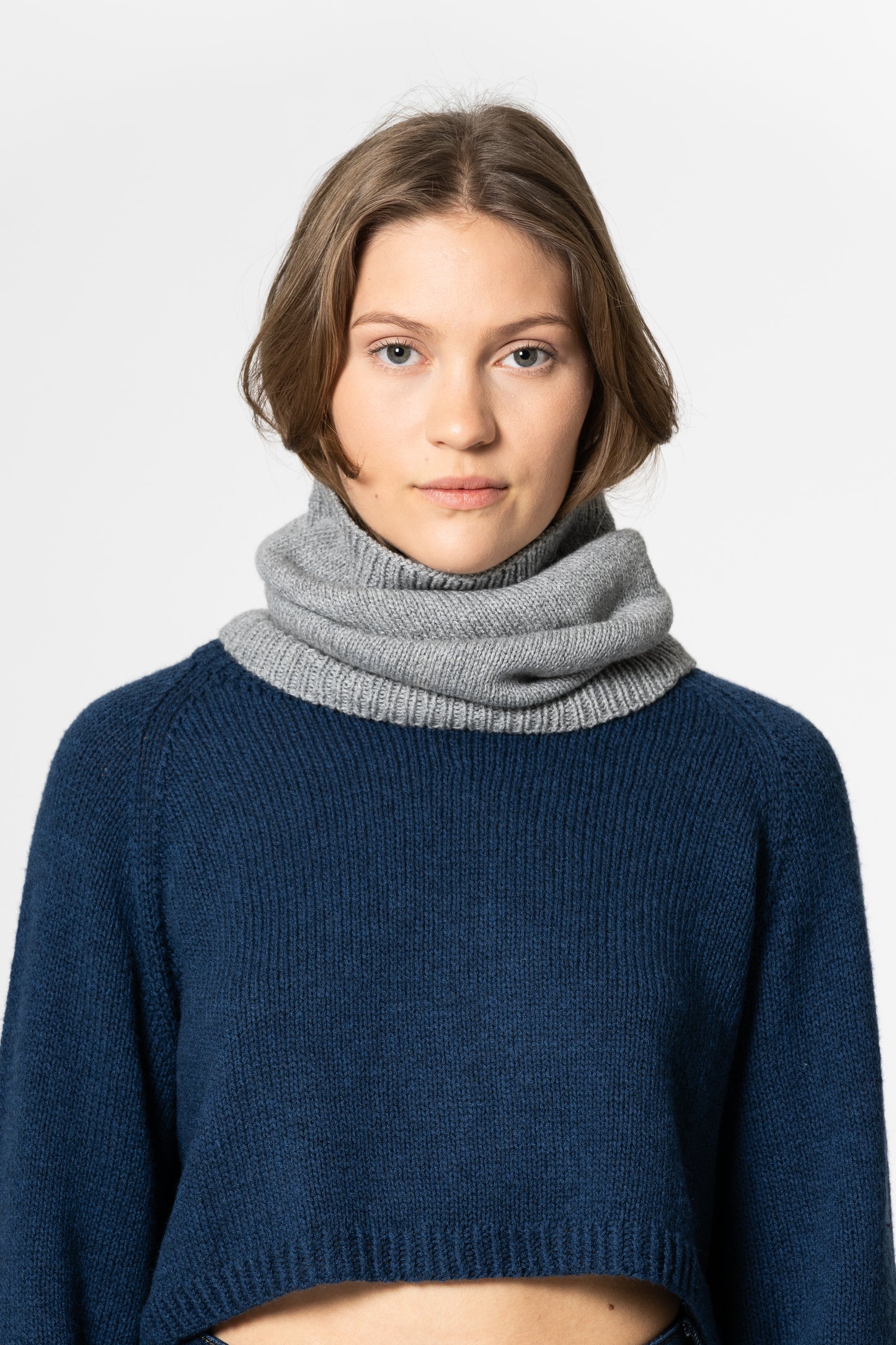 MERINO Handknit Neckwarmer - Flint Grey