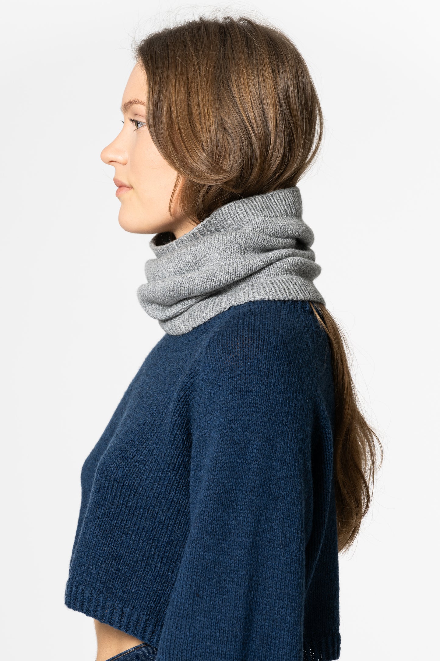 MERINO Handknit Neckwarmer - Flint Grey