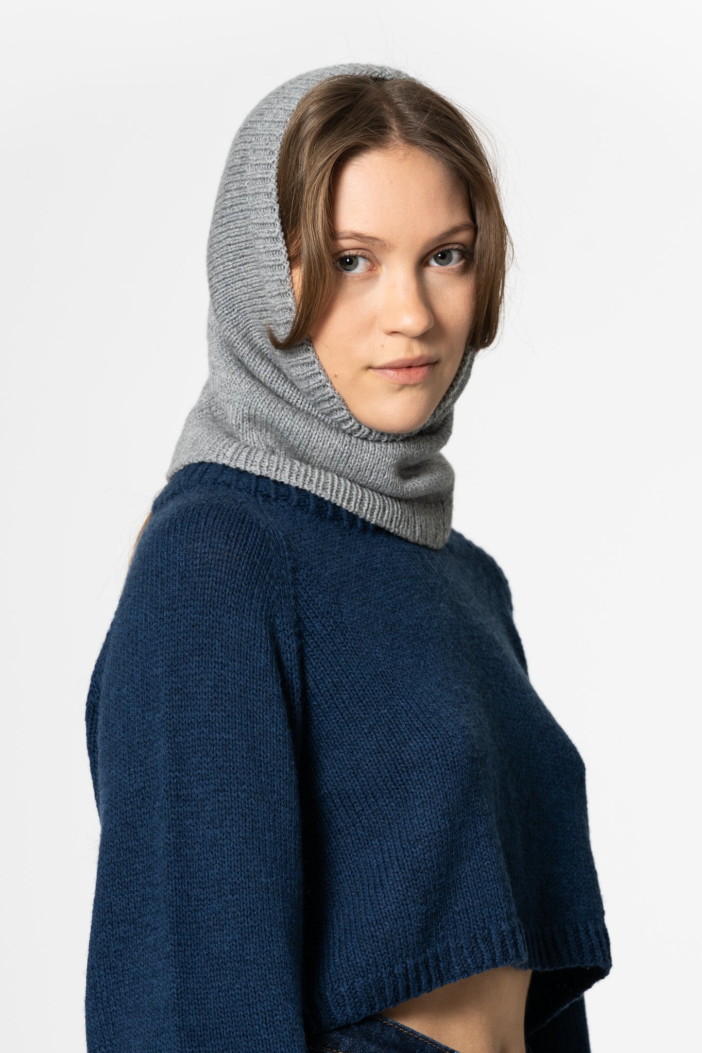 MERINO Handknit Neckwarmer - Flint Grey