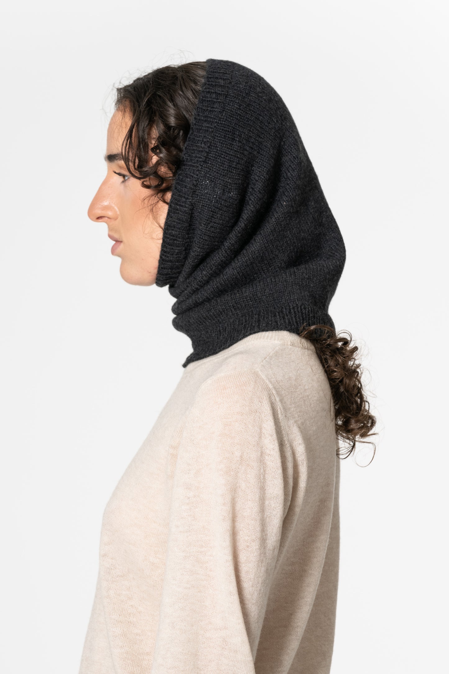 MERINO Handknit Neckwarmer - Onyx Grey