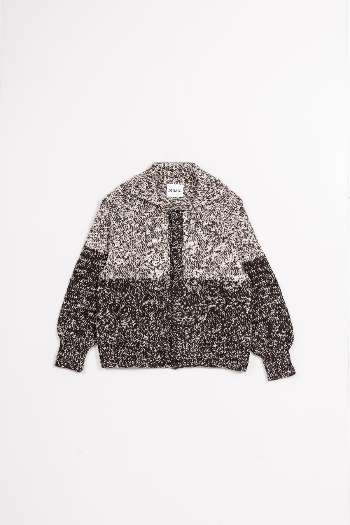 MERINO Handknit Ombre Cardigan - Espresso Brown