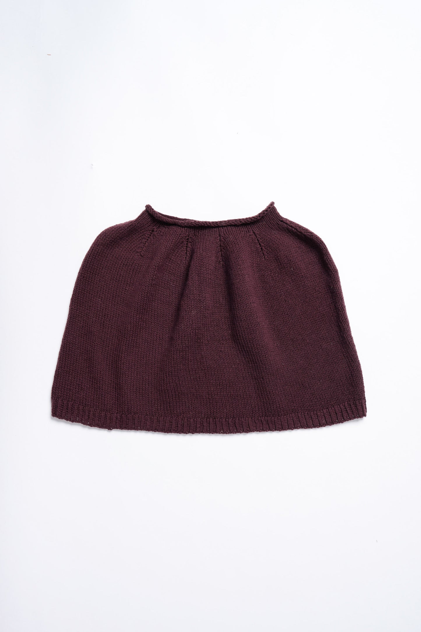 MERINO Handknit Poncho - Merlot Red
