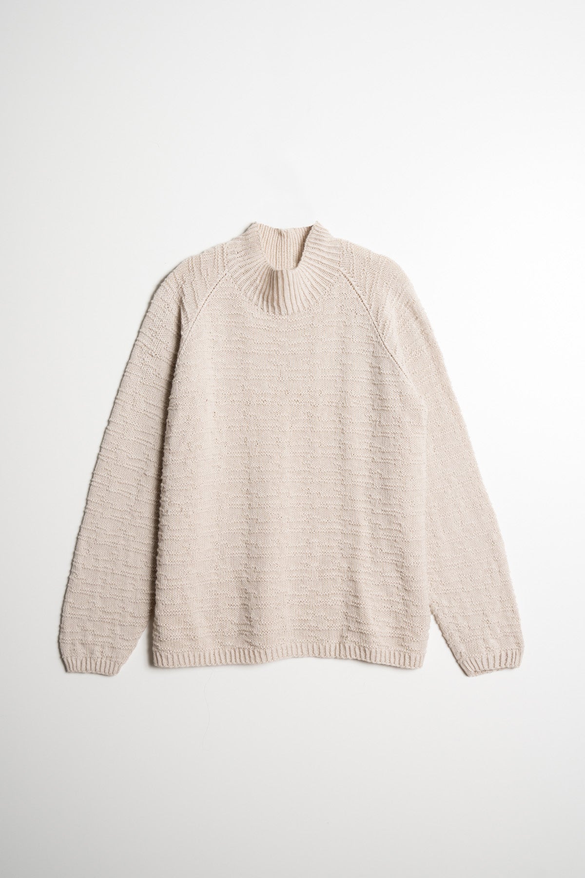 MERINO Handknit Purlstripe Sweater - Almond White