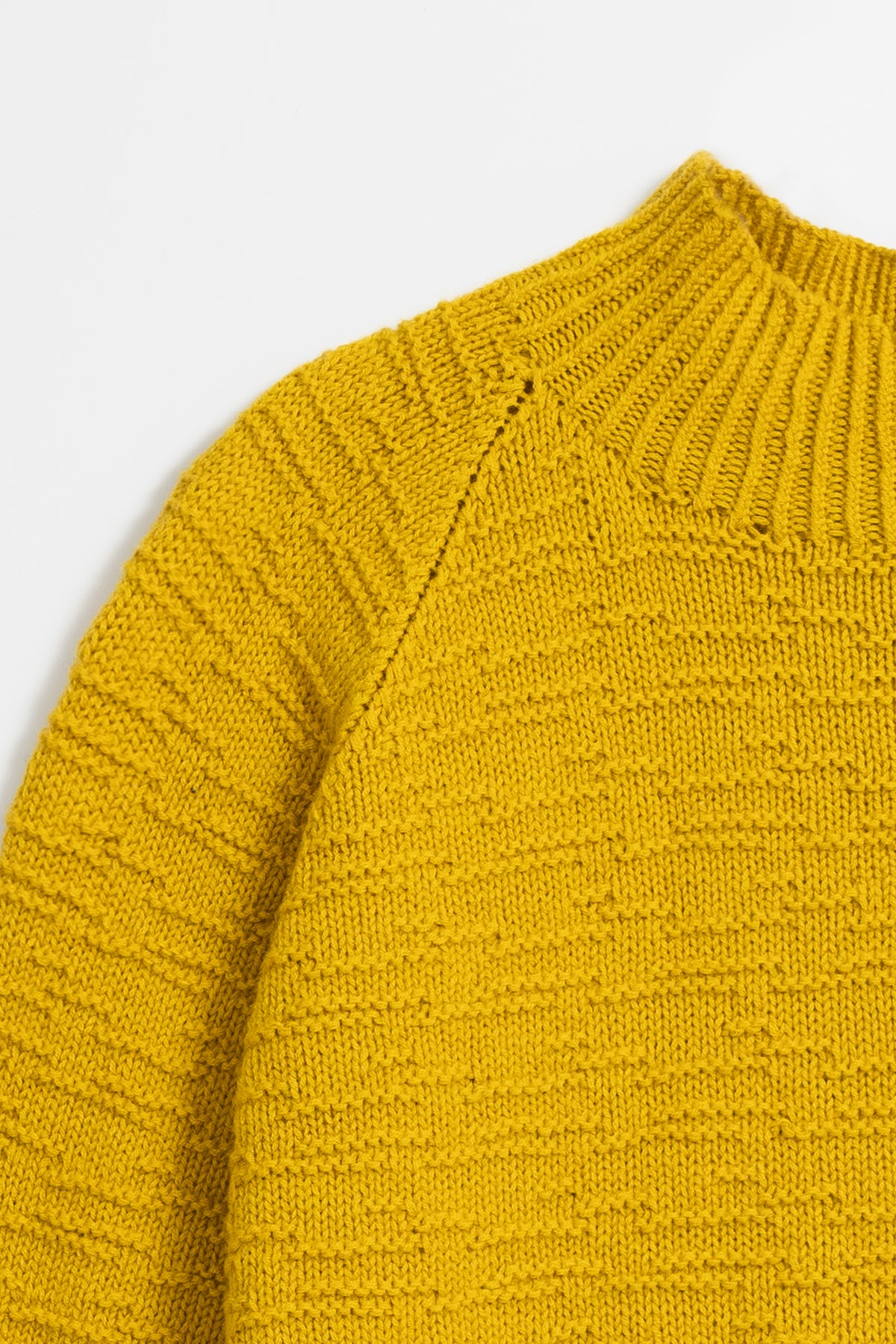 MERINO Handknit Purlstripe Sweater - Cyber Yellow