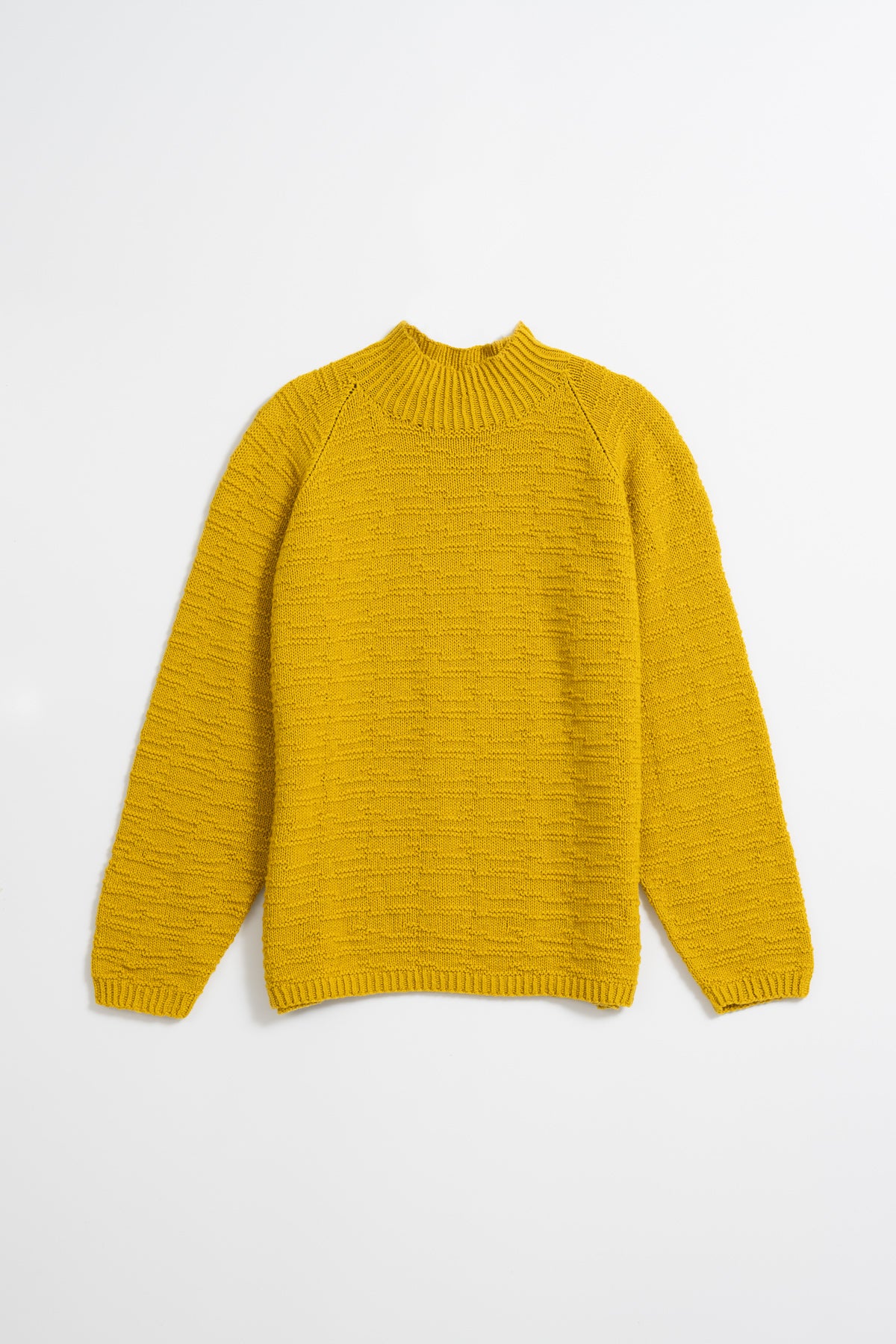 MERINO Handknit Purlstripe Sweater - Cyber Yellow