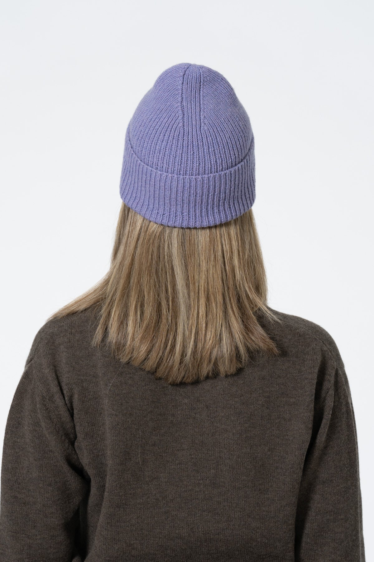 MERINO Handknit Rib Hat - Digital Lavender