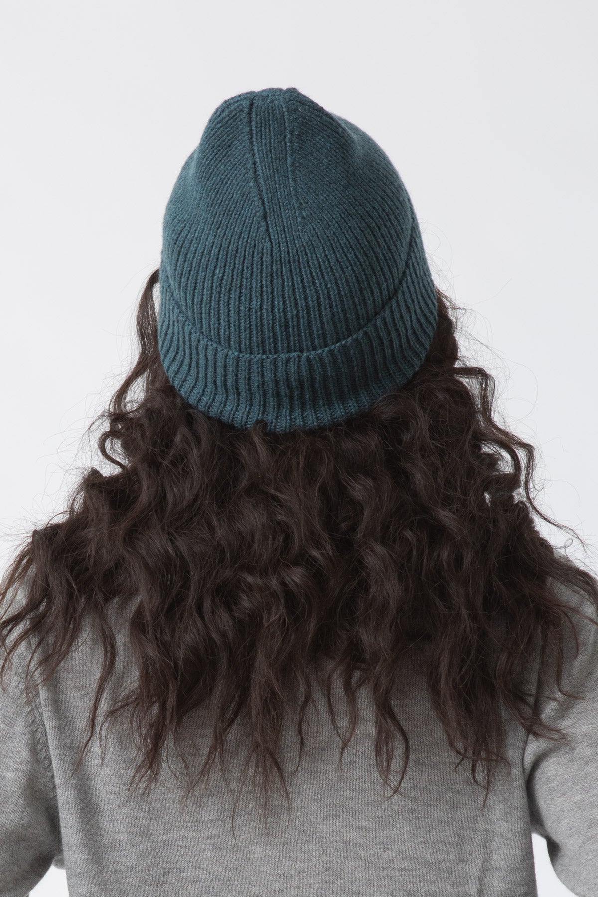 MERINO Handknit Rib Hat - Dragonfly Green