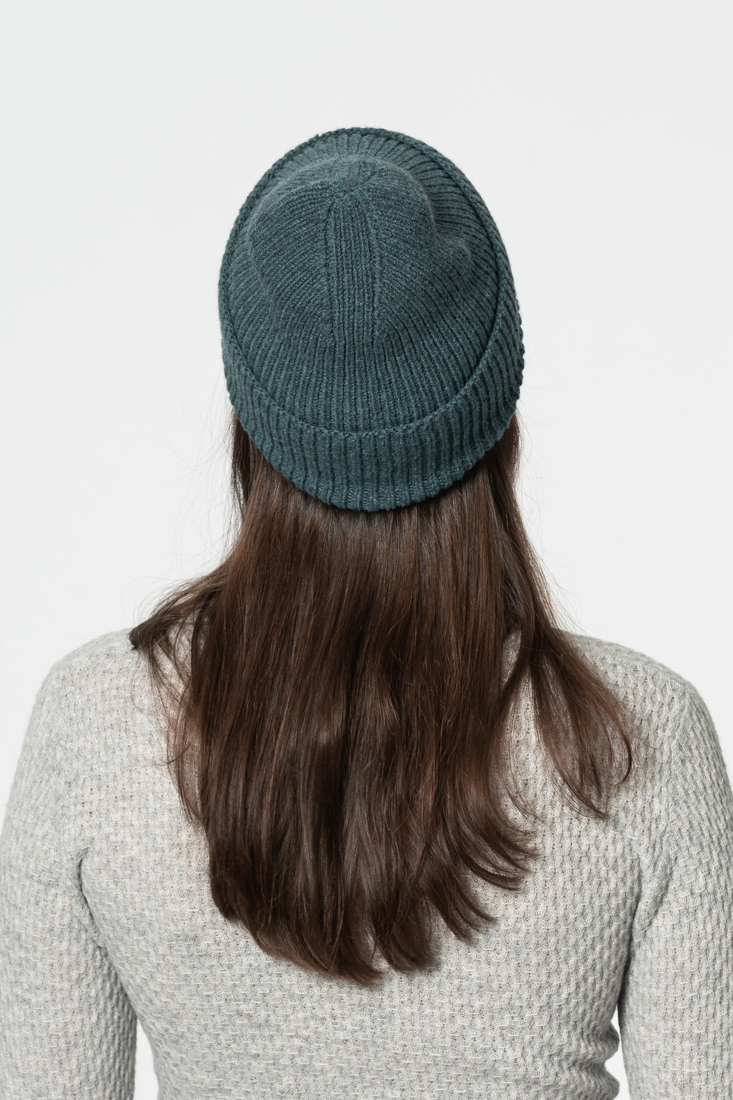 MERINO Handknit Rib Hat - Dragonfly Green