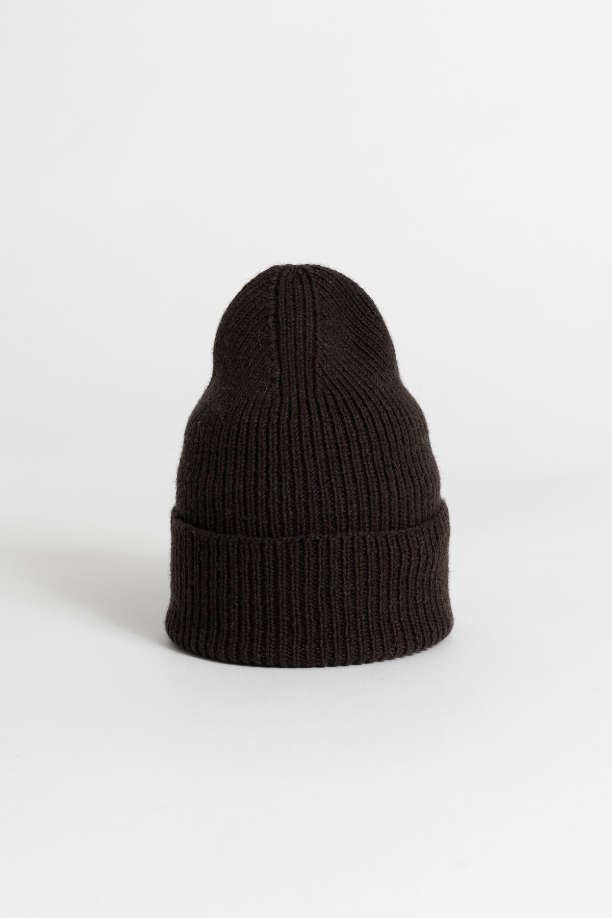 MERINO Handknit Rib Hat - Espresso Brown