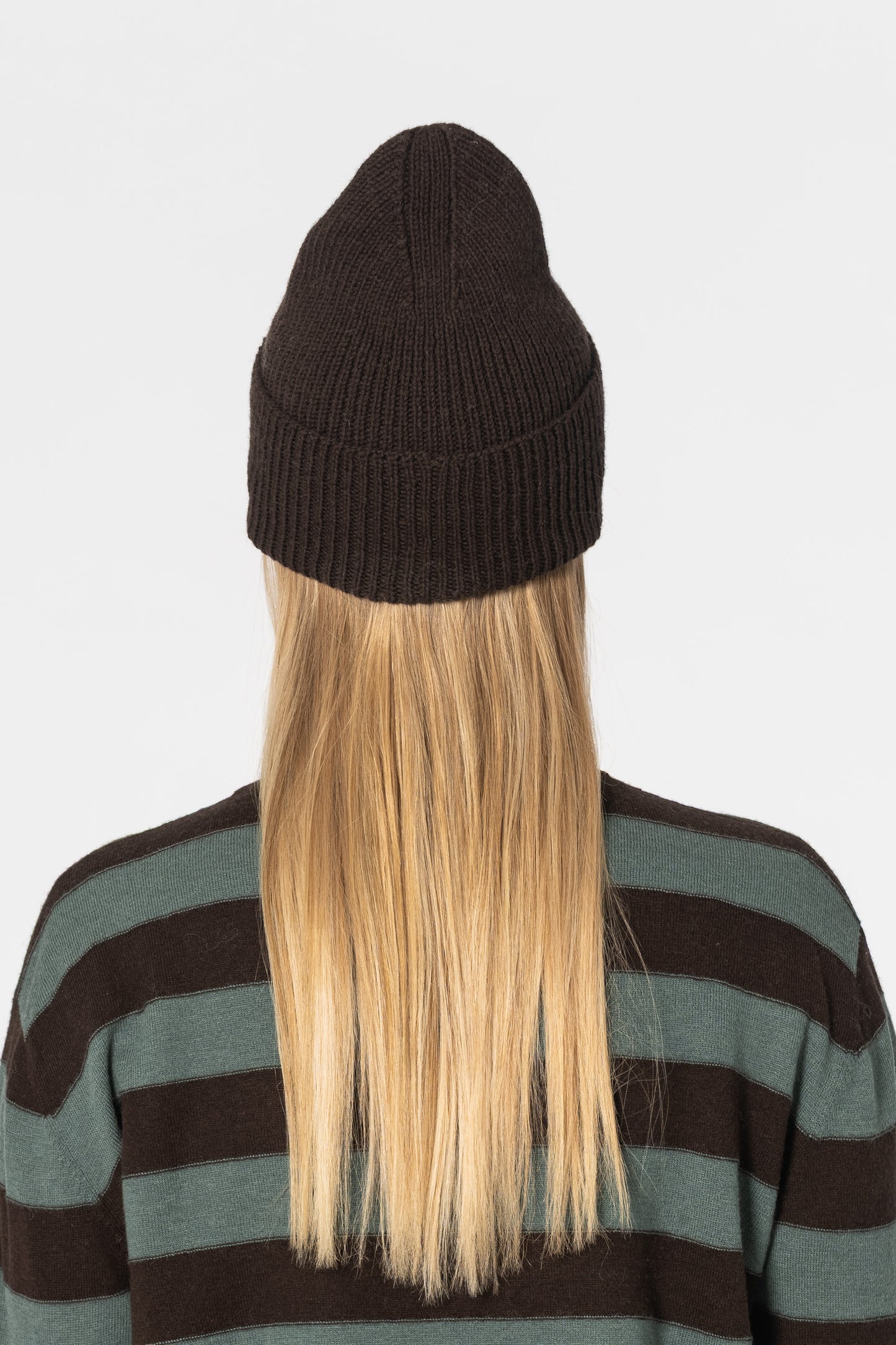 MERINO Handknit Rib Hat - Espresso Brown