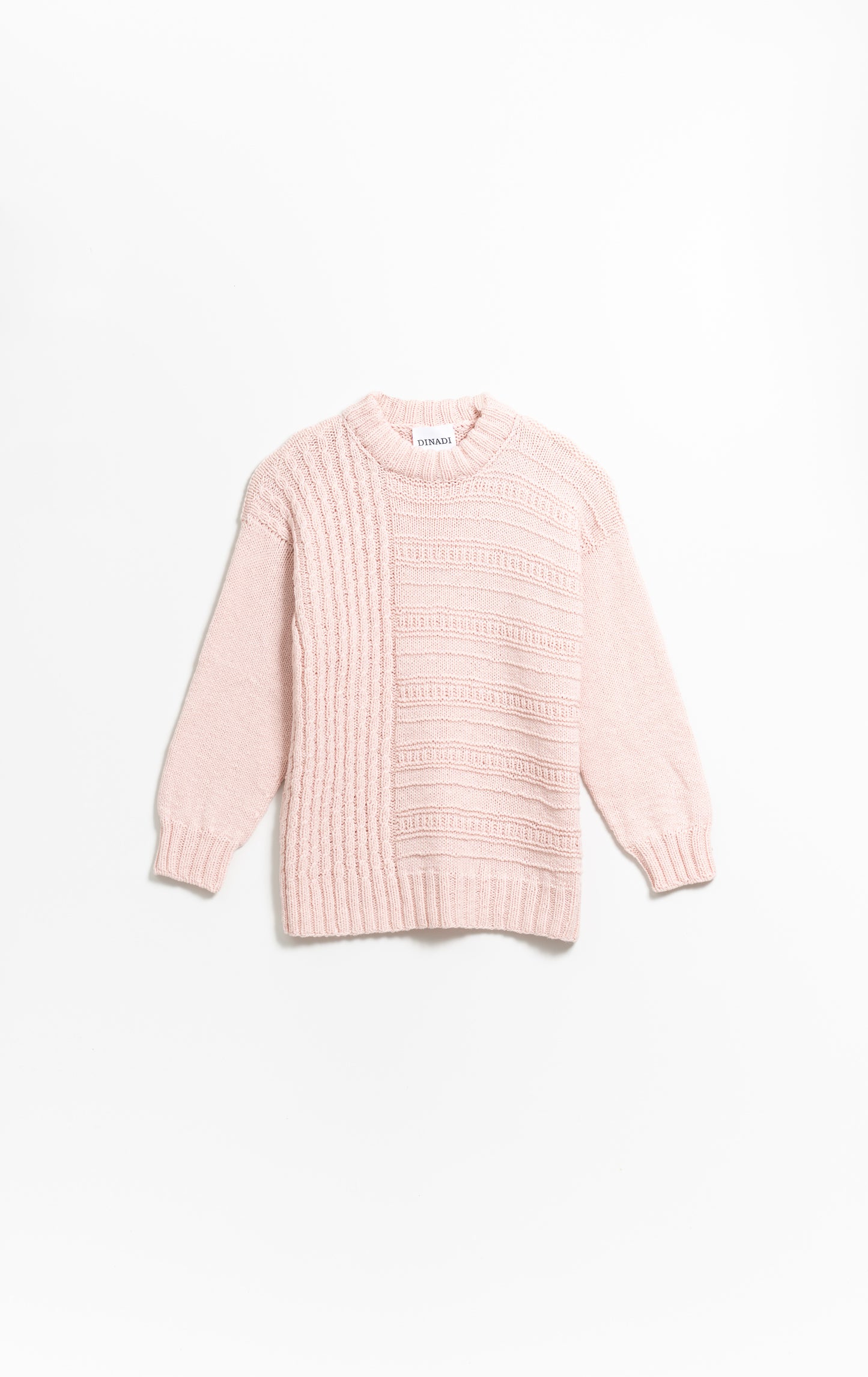 MERINO Handknit Structure Sweater - Blush Pink