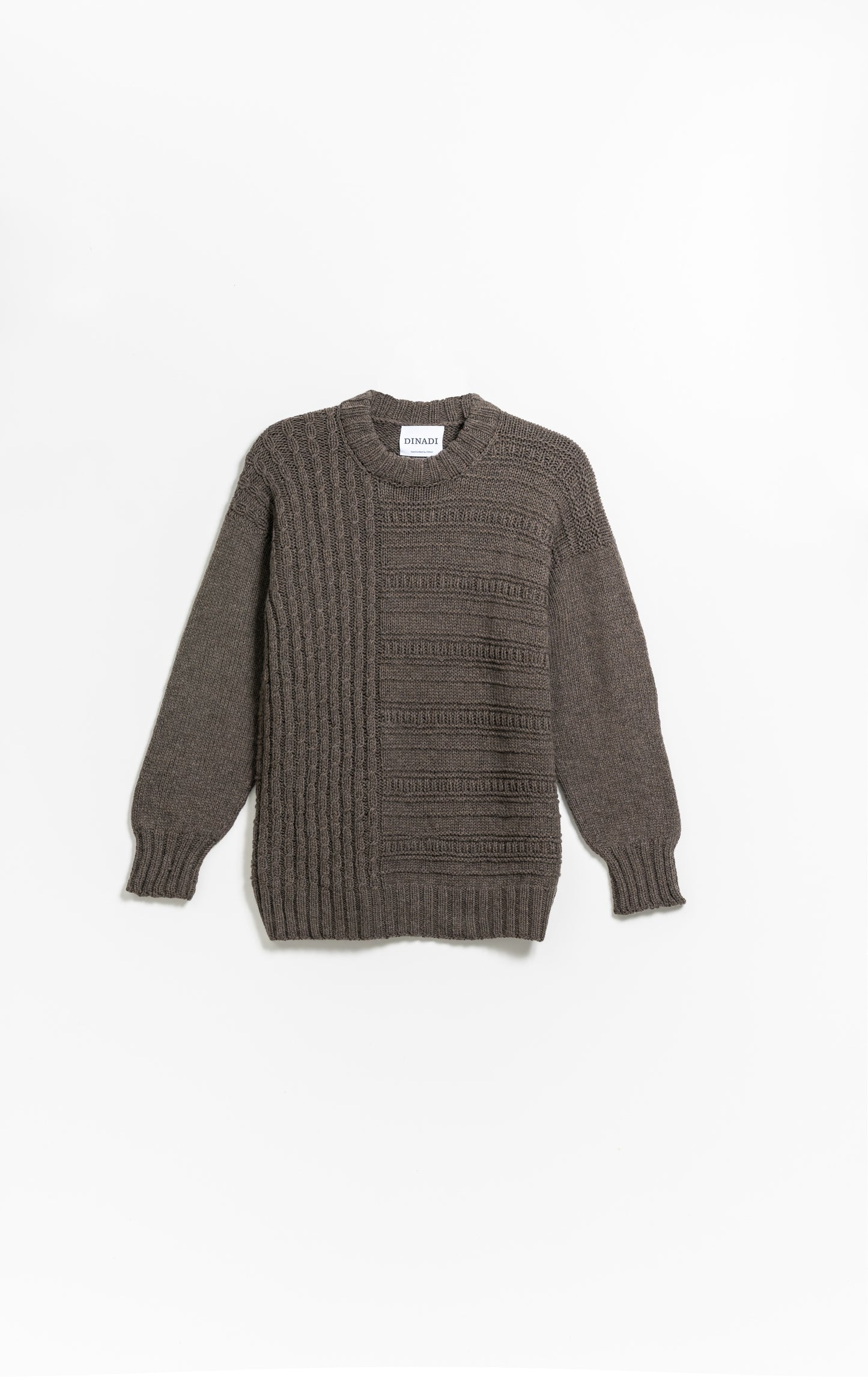 MERINO Handknit Structure Sweater - Mulch Brown